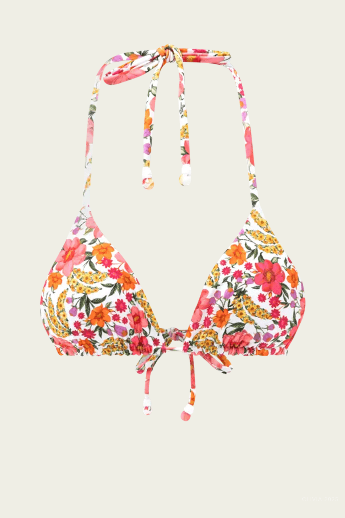 Banana Flowers Triangle Bikini Top - shop - olivia.com