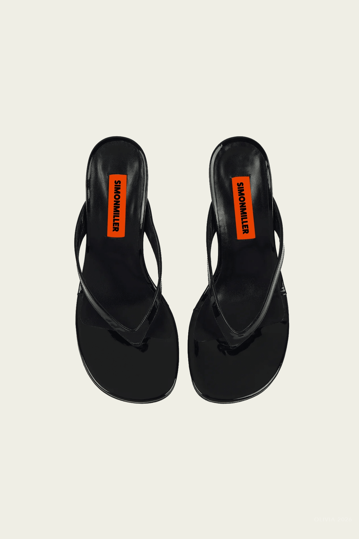 Beep Thong in Black Patent - shop-olivia.com