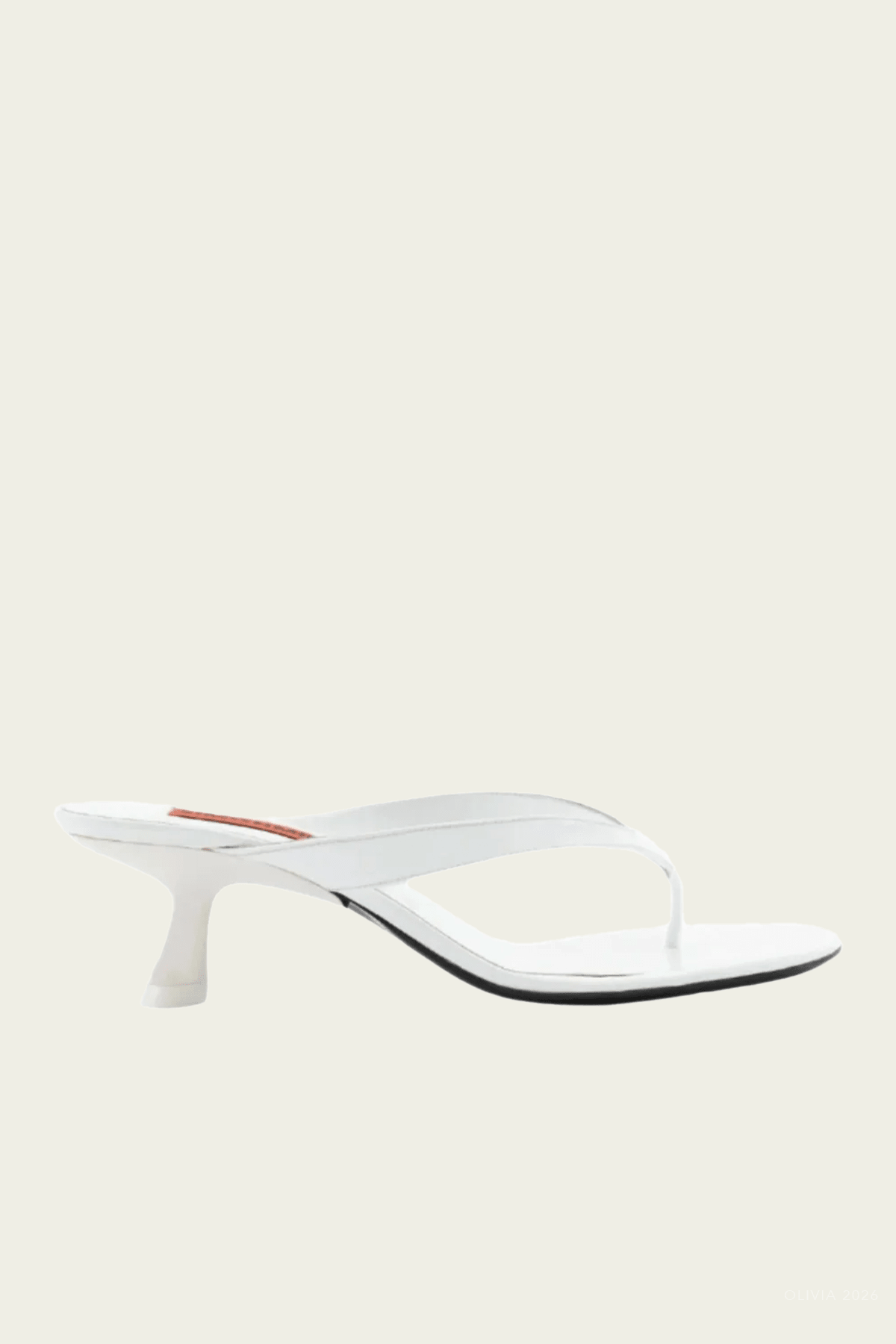 Beep Thong in White Patent - shop-olivia.com