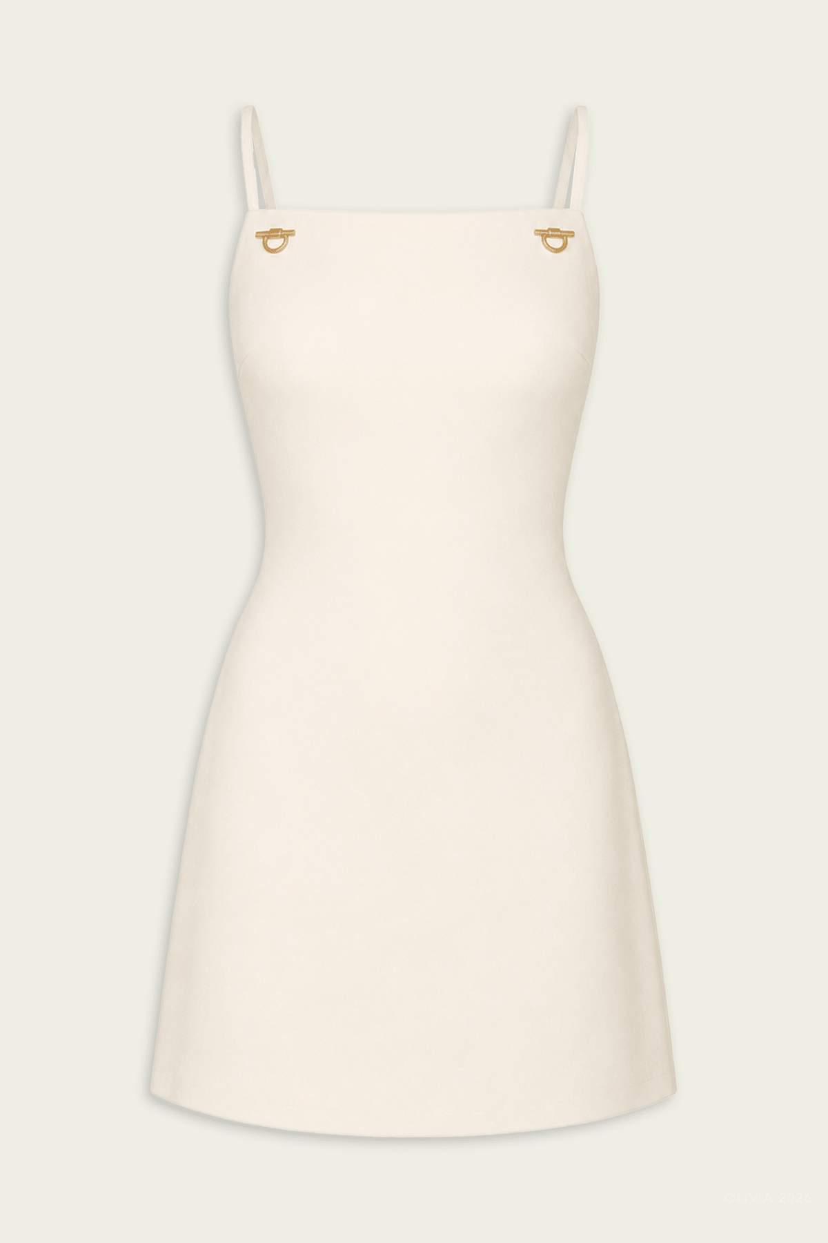 Belina Mini Dress in Off-White - shop-olivia.com