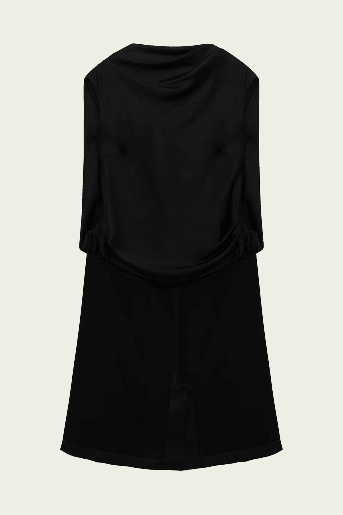 Bella Satin Cape Top in Black - shop-olivia.com