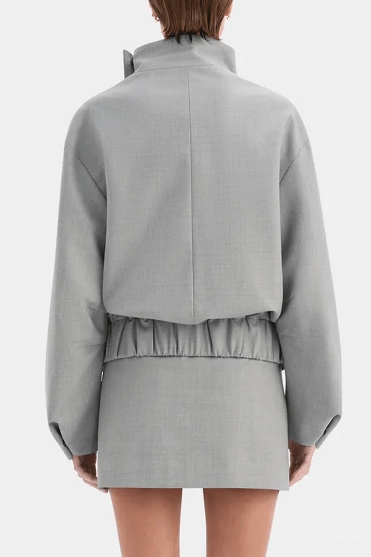 Belle Bomber Jacket in Grey Marle - shop-olivia.com