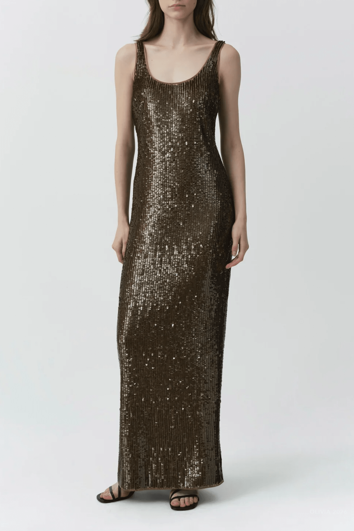 Bex Embellished Maxi Dress in Ochre - shop-olivia.com