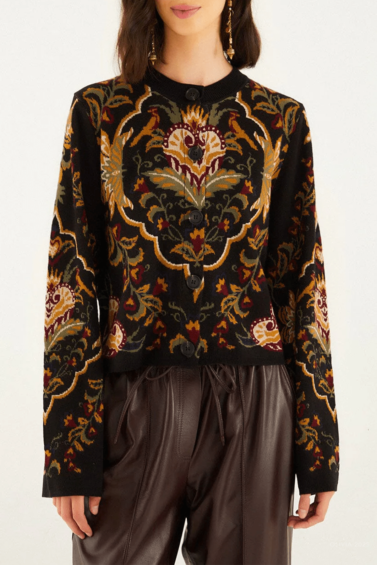 Black Majestic Hearts Knit Cardigan - shop - olivia.com