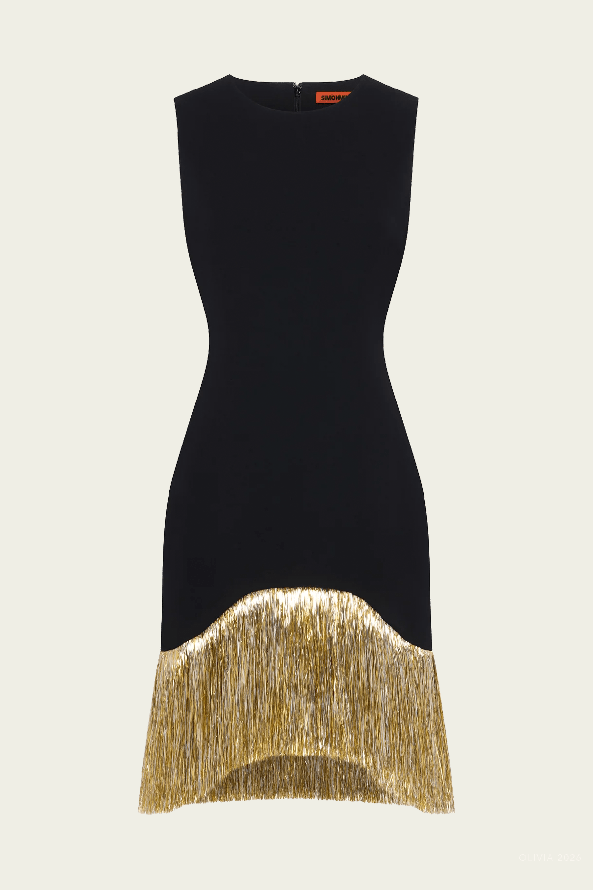Bowie Fringe Mini Dress in Black - shop-olivia.com