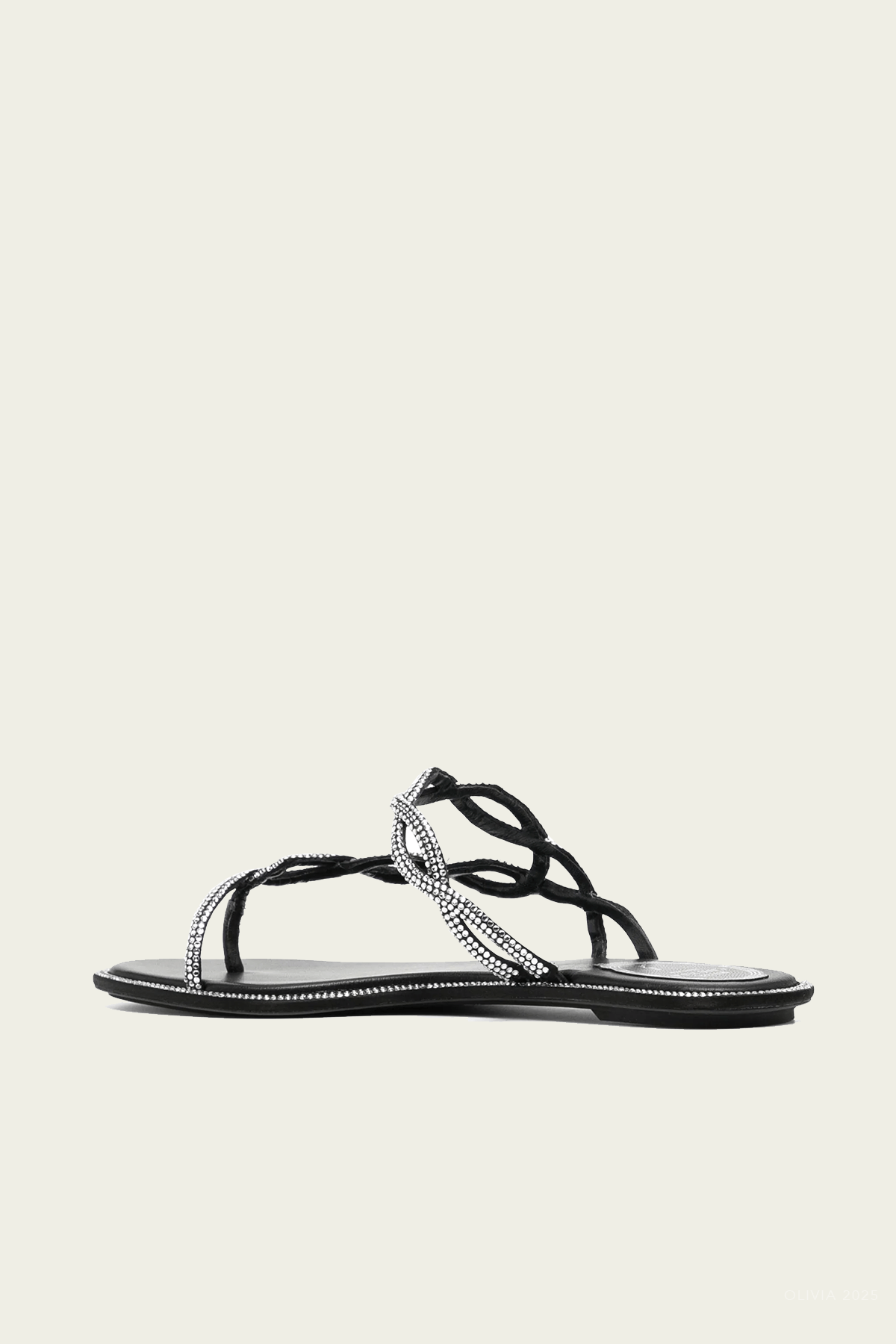 Braid Flat Sandal 10 in Black - shop - olivia.com