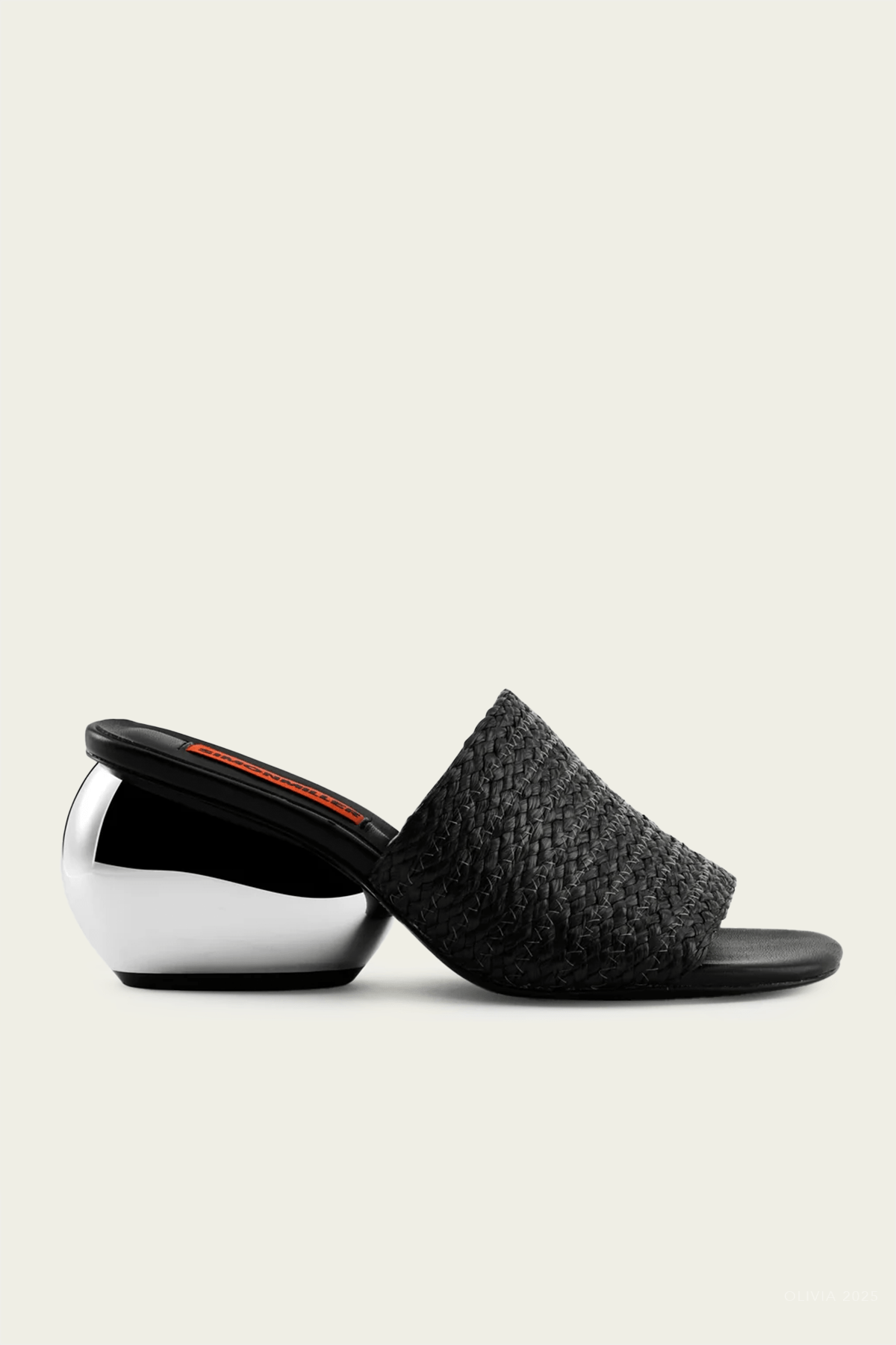 Braided Raffia Moderno Sandal in Black Silver - shop - olivia.com