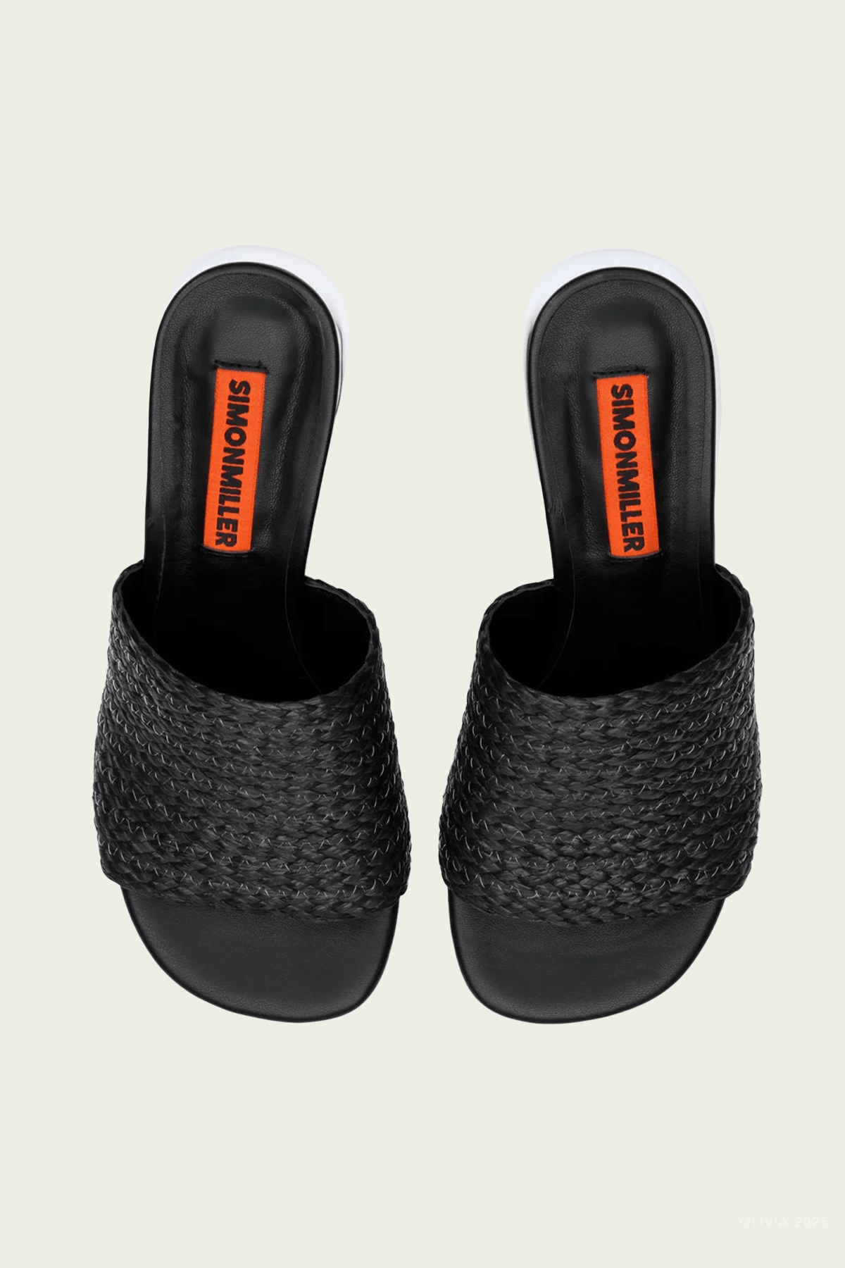 Braided Raffia Moderno Sandal in Black Silver - shop - olivia.com