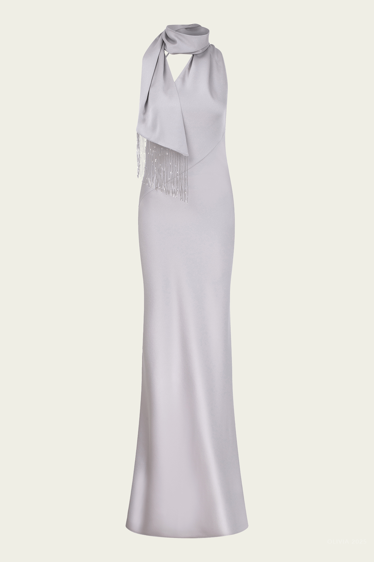 Brice One - Shoulder Maxi Dress in Silver - shop - olivia.com