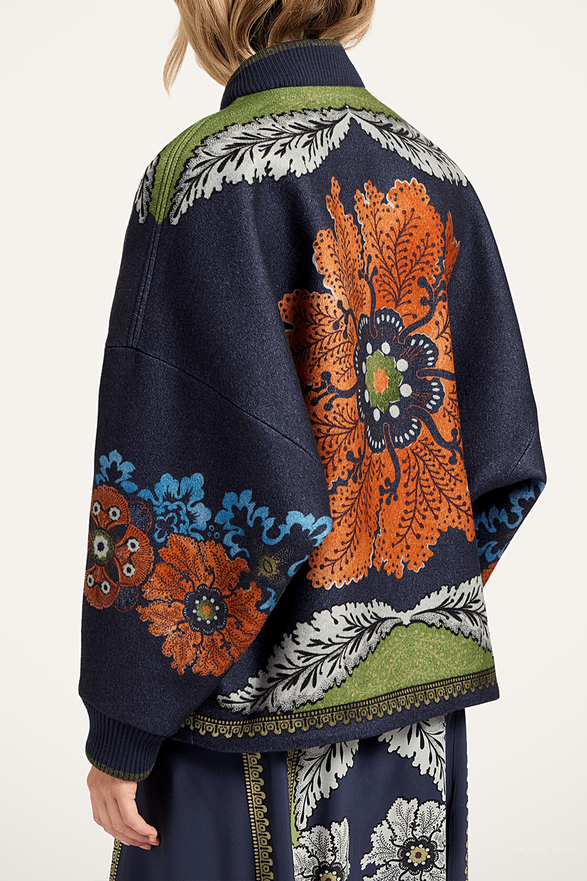 Brooklyn Bomber in Bounty Placée Navy - shop - olivia.com