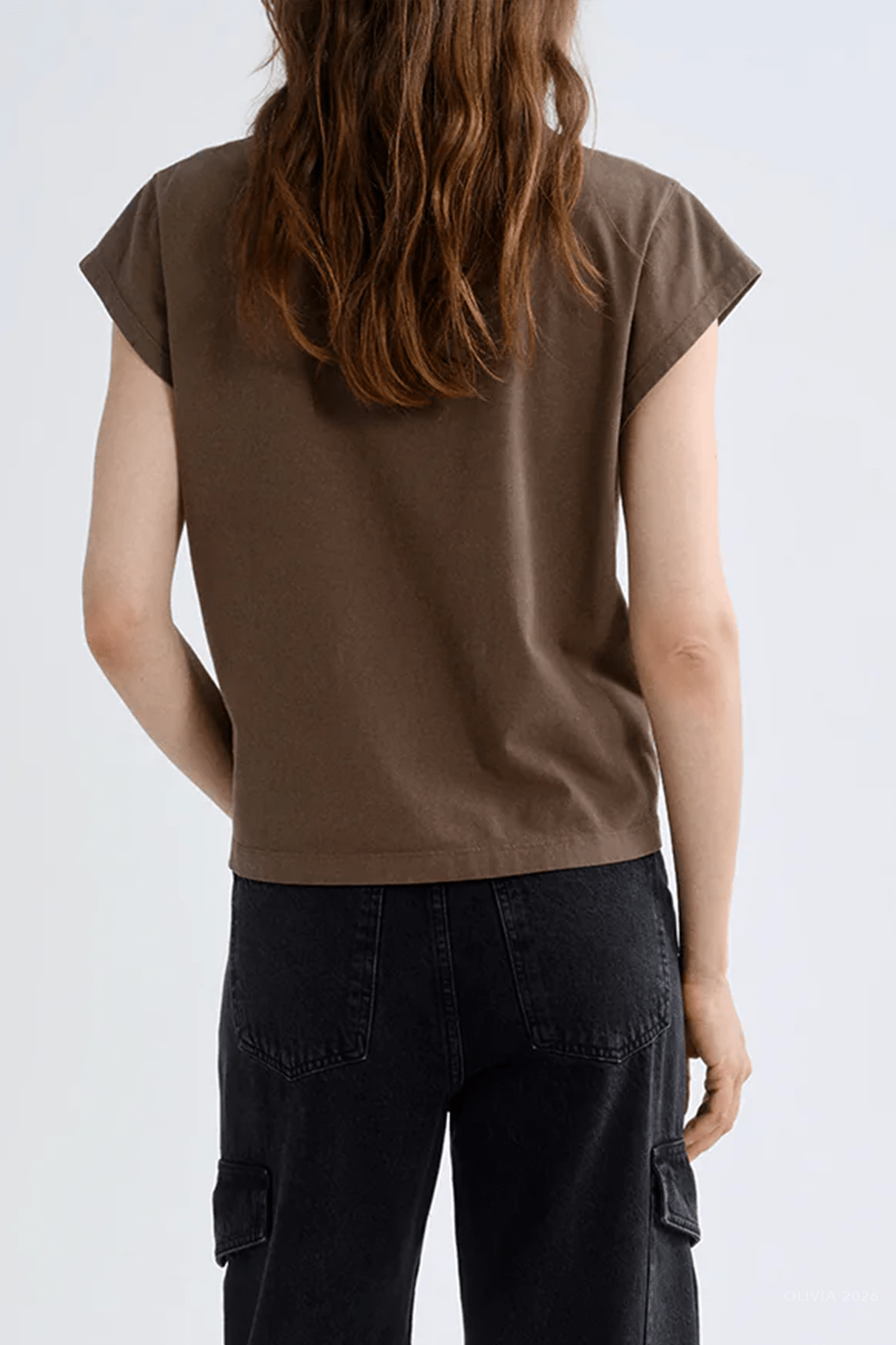 Bryce Cap-Sleeve Tee in Uniform - shop-olivia.com