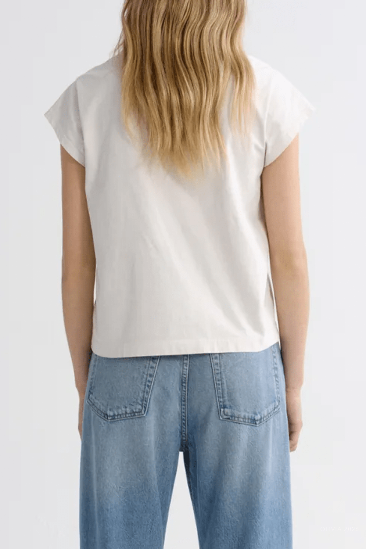 Bryce Long-Line Tee in Bone - shop-olivia.com
