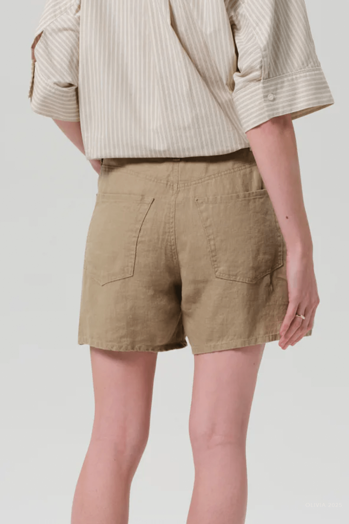 Brynn Drawstring Linen Short In Gobi - shop - olivia.com