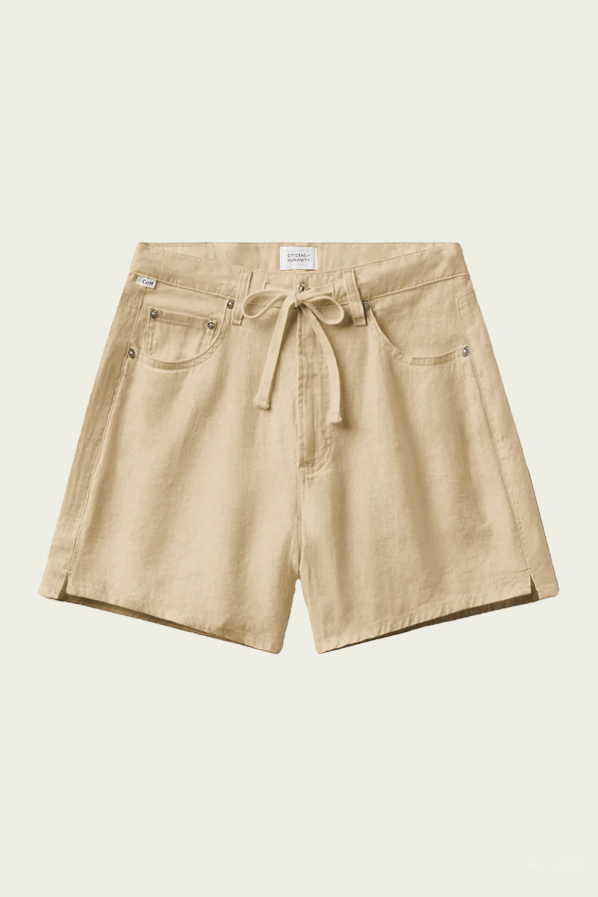 Brynn Drawstring Linen Short In Gobi - shop - olivia.com