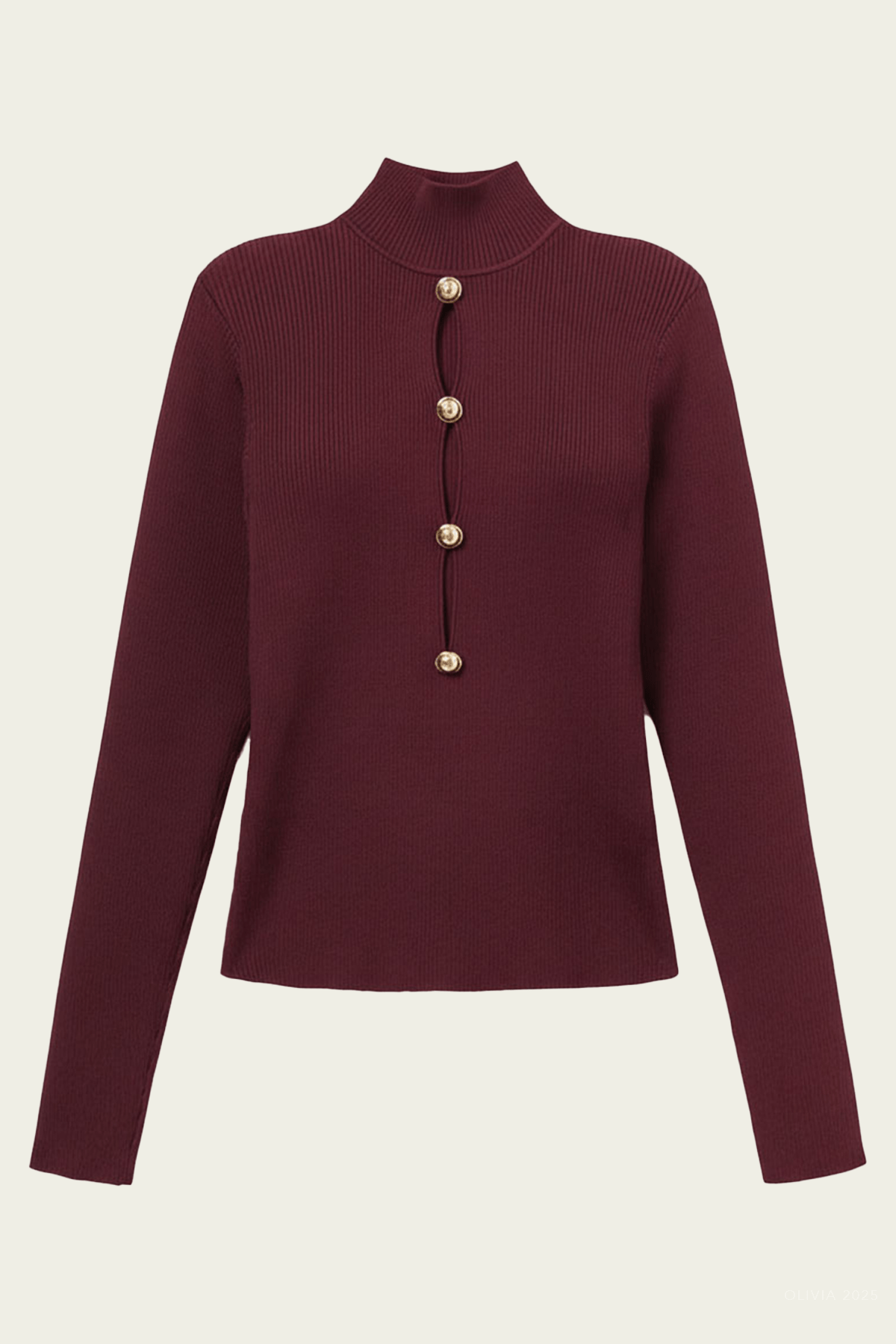 Burgundy Keyhole Knit Top - shop - olivia.com