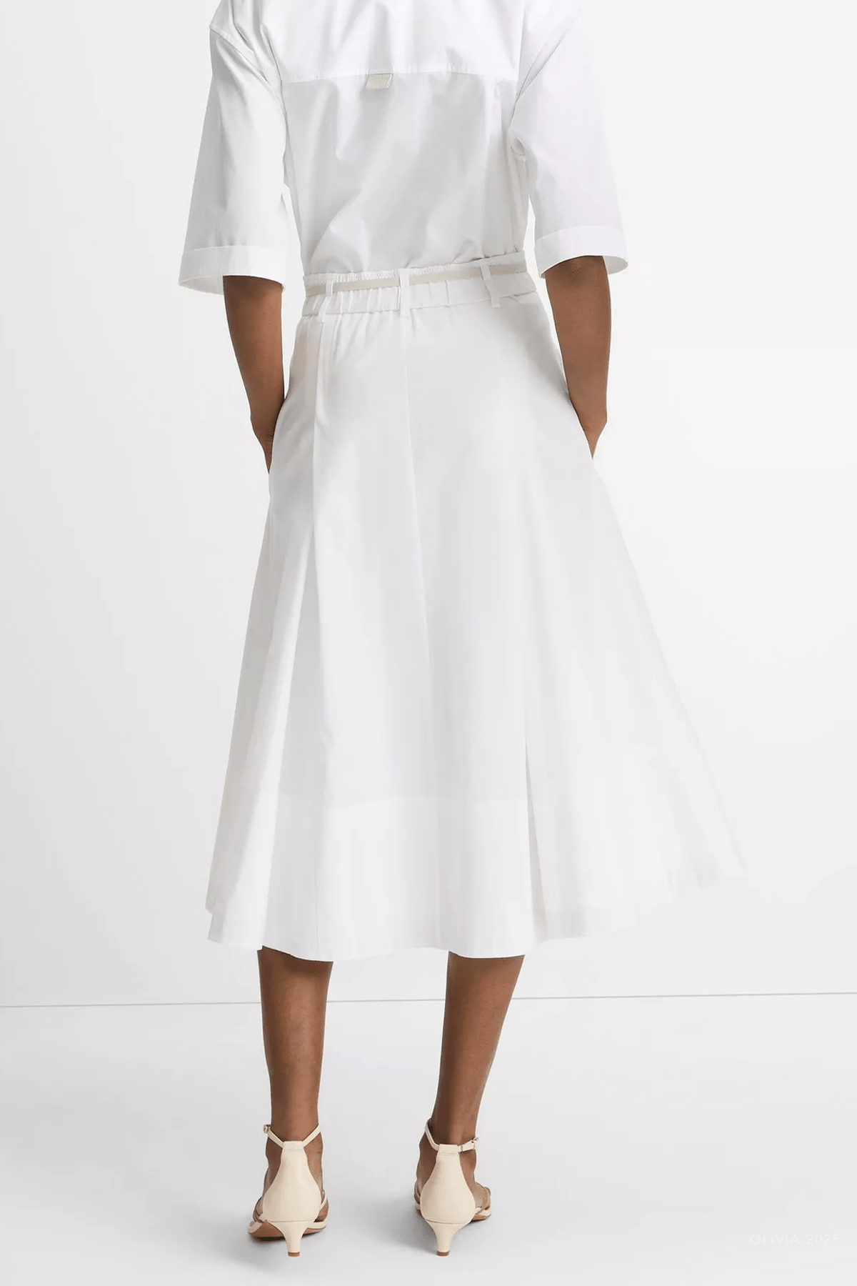 Canvas Tape Cotton Skirt in Optic White - shop - olivia.com