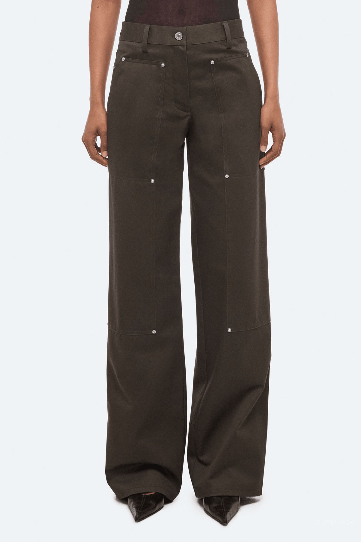 Carpenter Pants in Dark Moss - shop-olivia.com