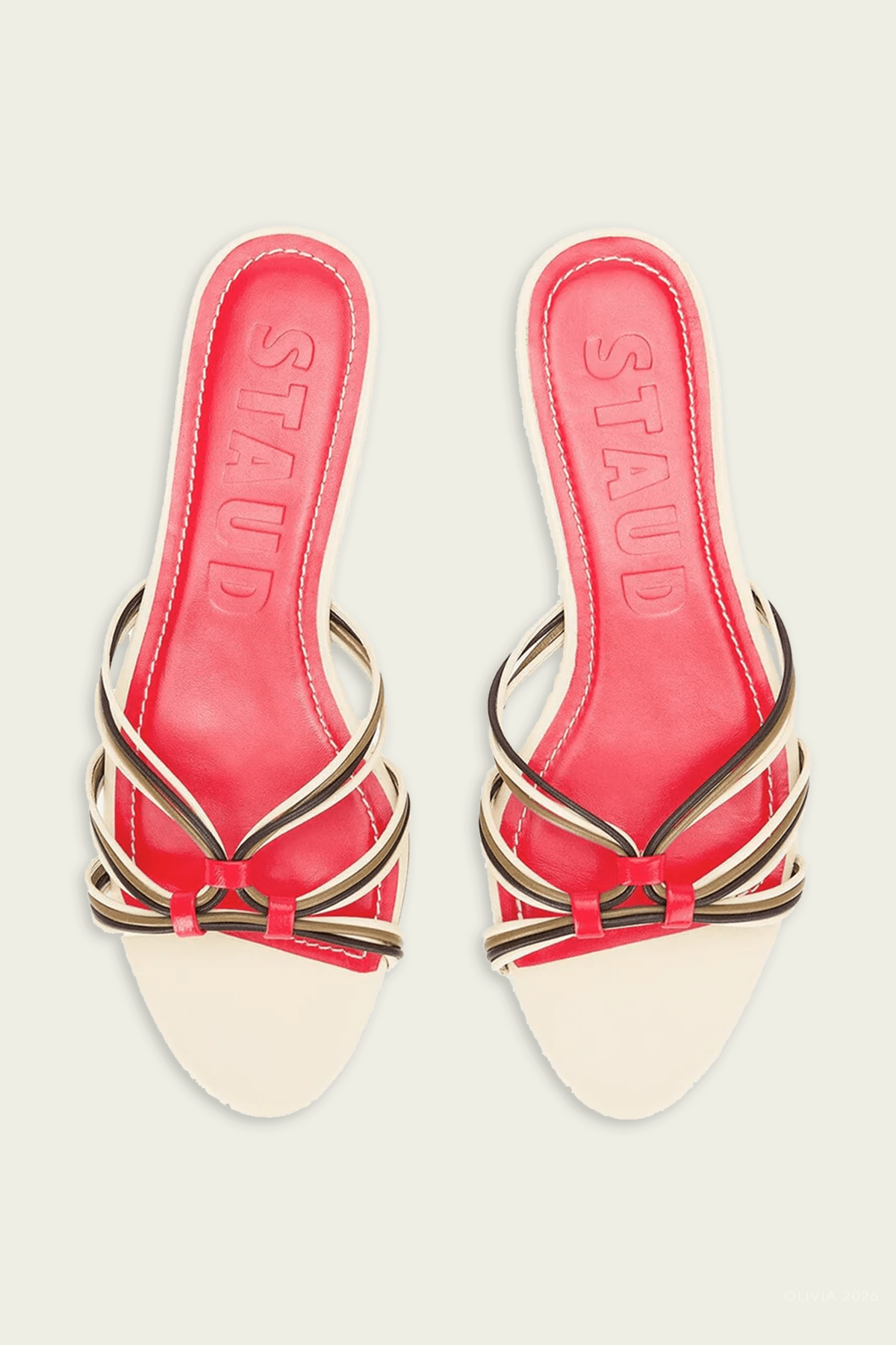 Carrie Sandal in Cream Red Rose - shop - olivia.com