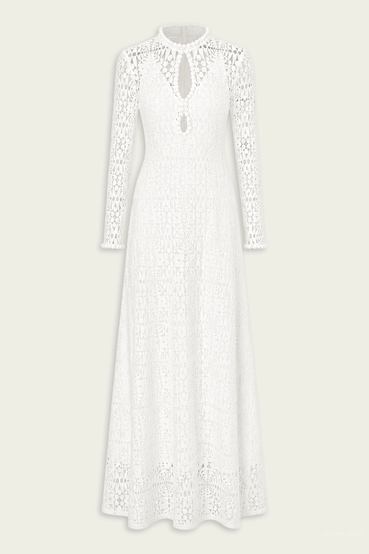 Casilda Maxi Dress in Blanc - shop-olivia.com