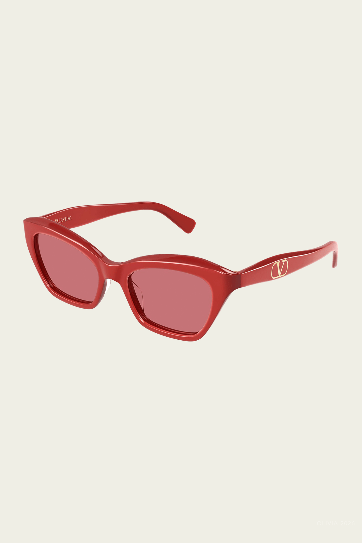 Cat-Eye Colored Sunglasses in Red - shop-olivia.com