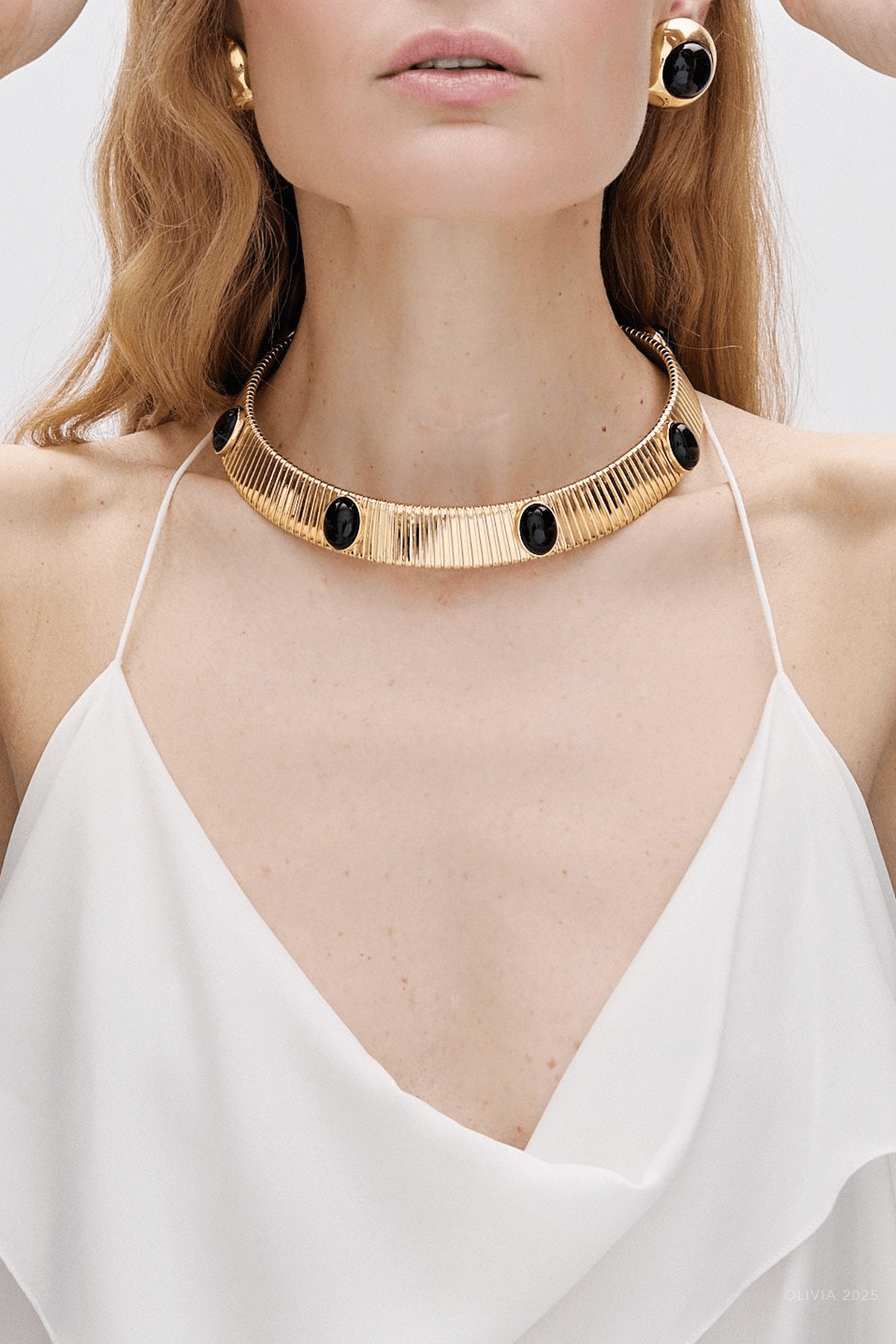 Celeste Necklace in Gold Black - shop - olivia.com