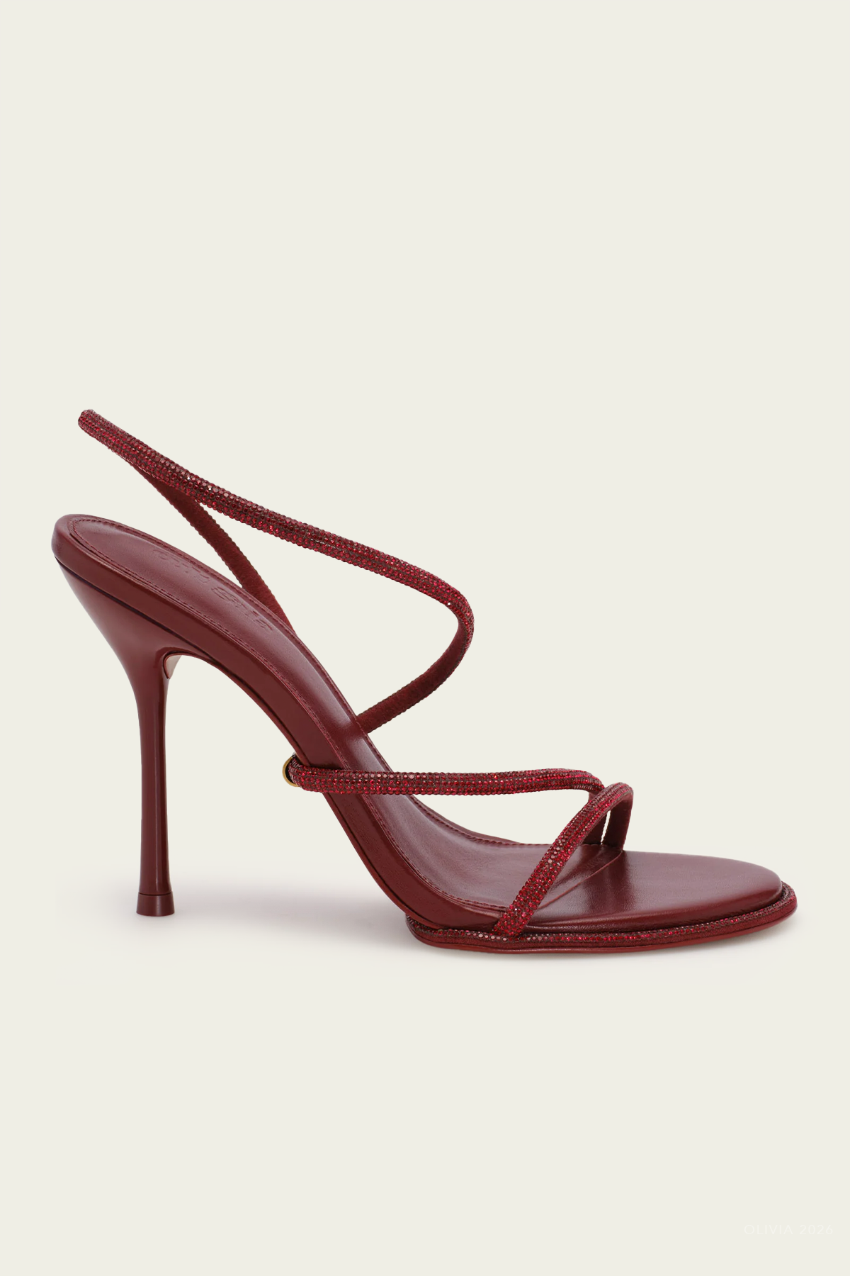 Candace Rhinestone Sandal in Winter Plum