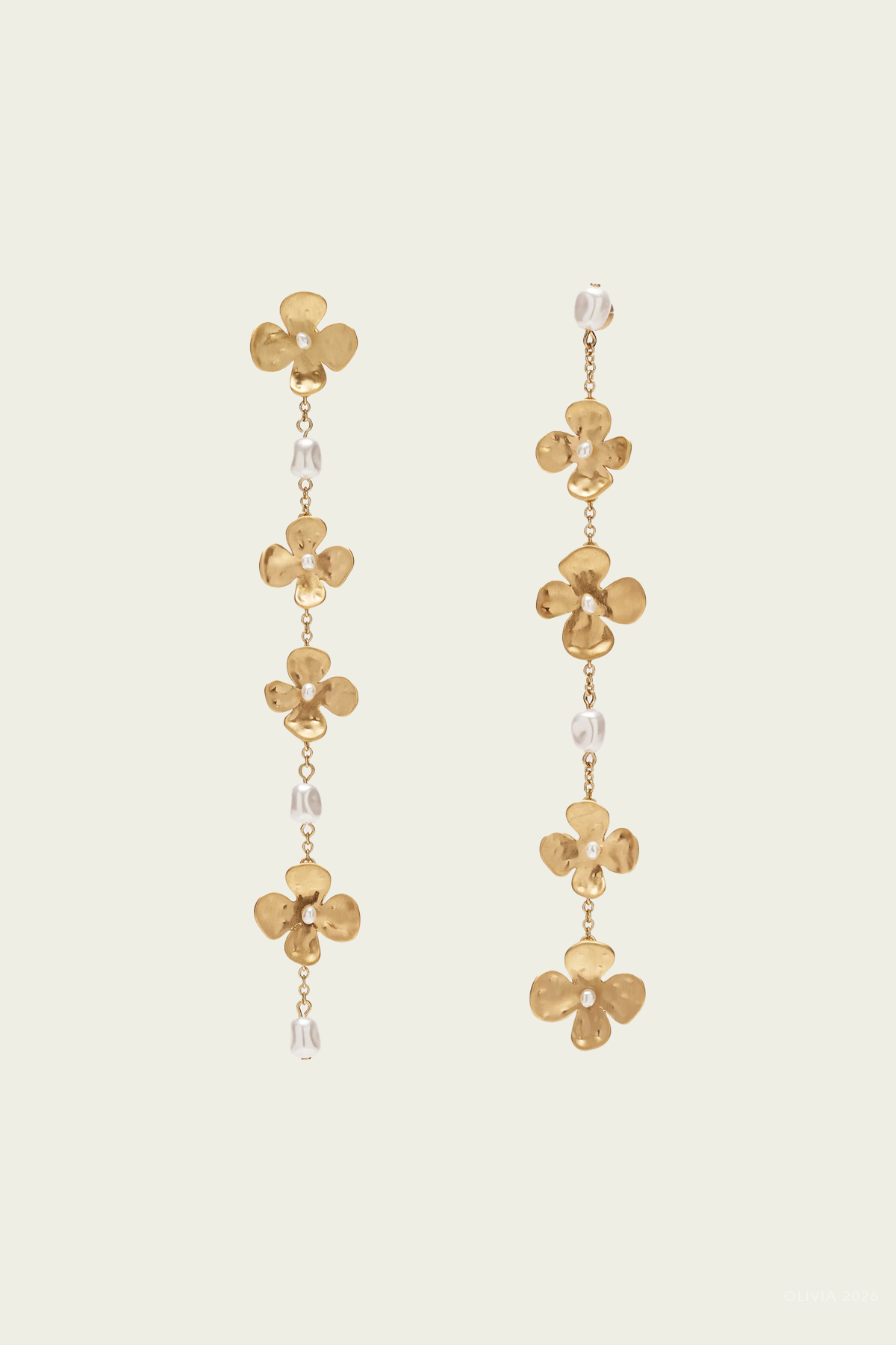 Lucky Drop Earring in Brushed Brass