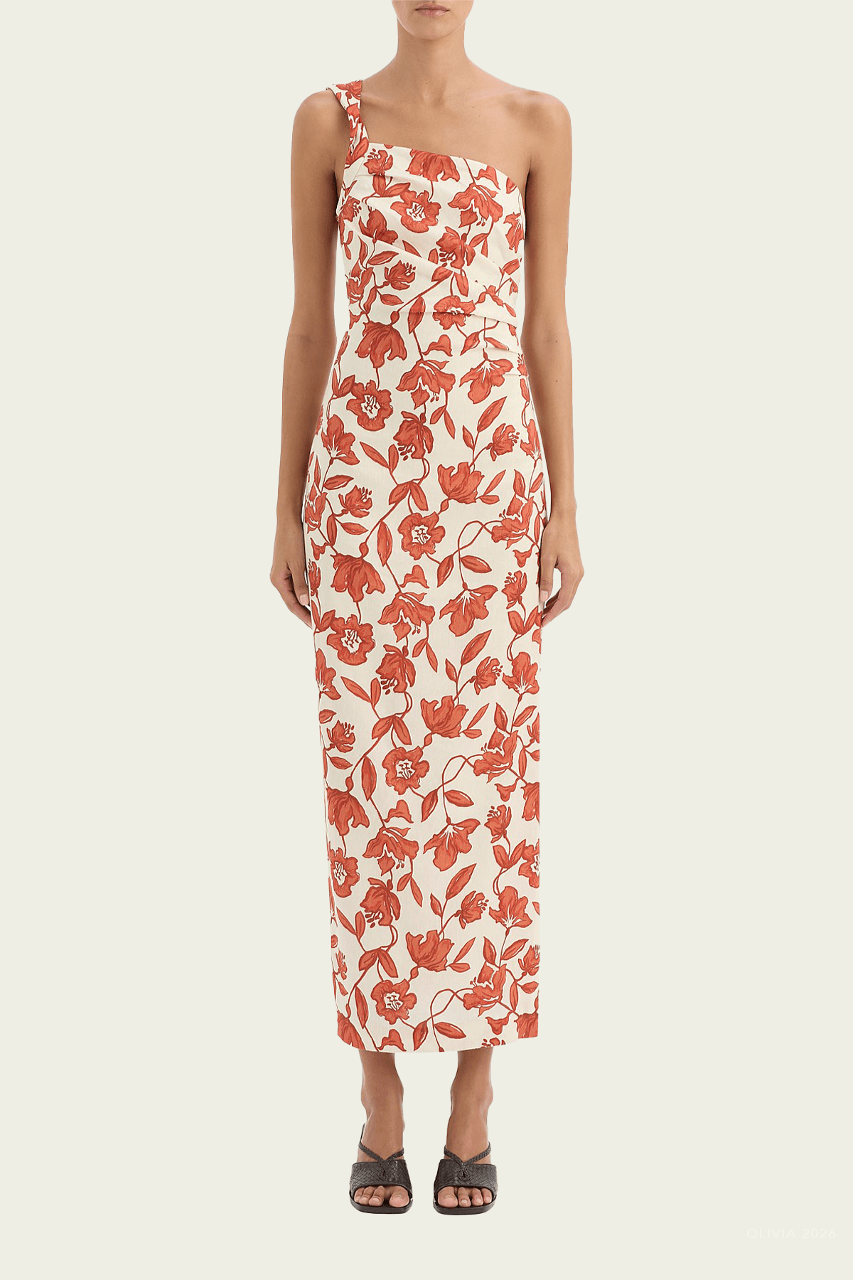 Chloe One - Shoulder Midi Dress in Tuileries - shop - olivia.com