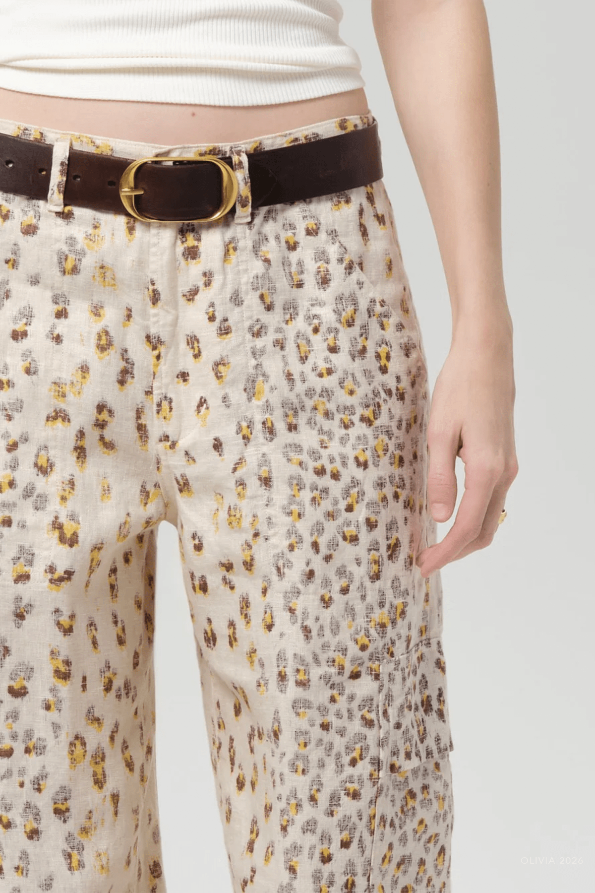 Ciela Linen Balloon Utility in Cheetah - shop-olivia.com