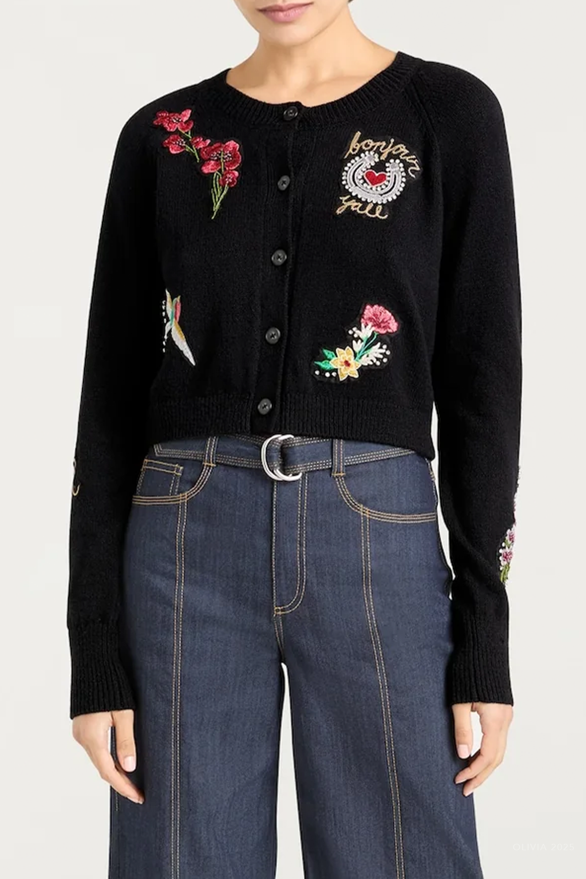 Western Amour Millie Cardigan in Black Multi