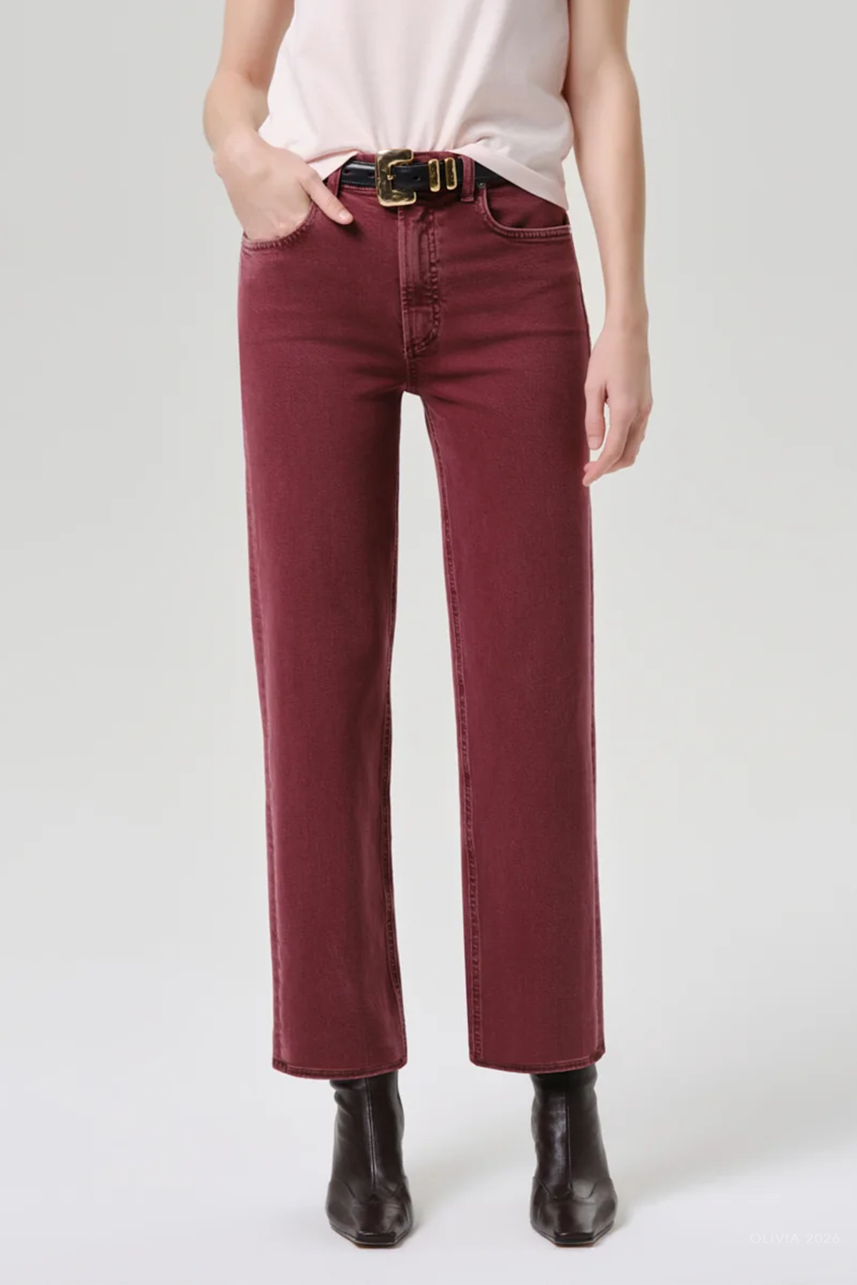 Palma Straight Clean Hem in Chambord