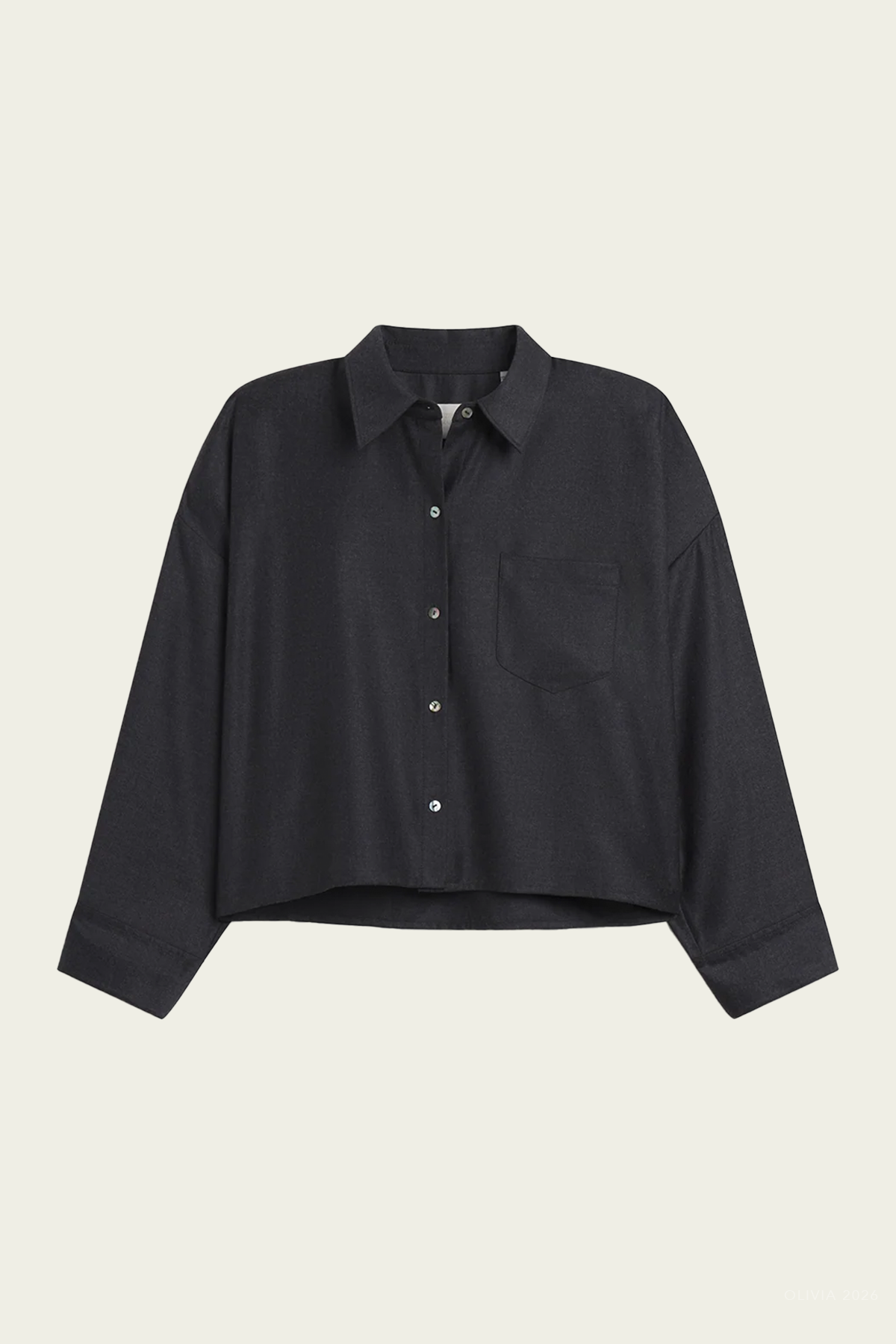 Petit Ami Wool Shirt in Heather Grey