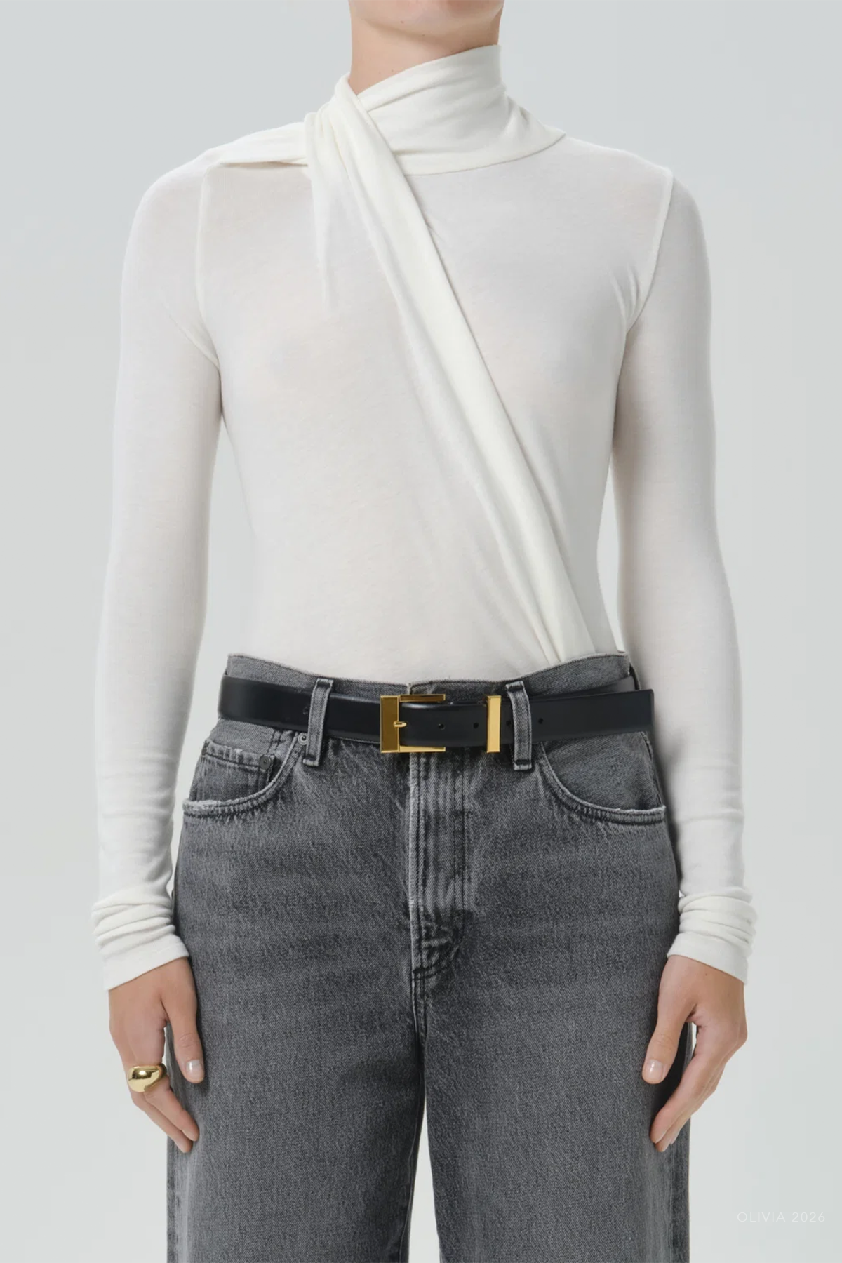 Sculptural Bodysuit in Pashmina