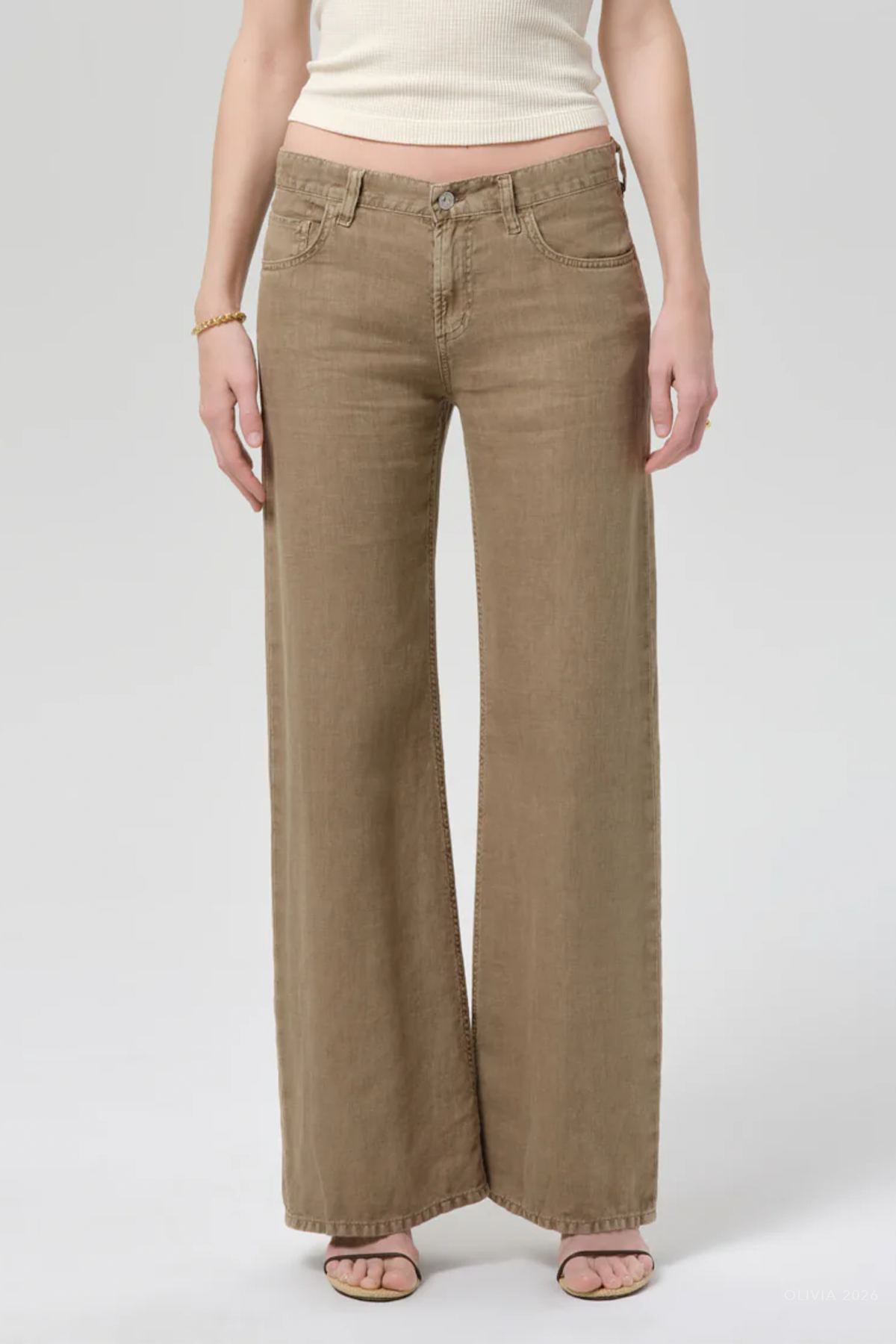 Nora Linen Trouser Leg in Reservoir