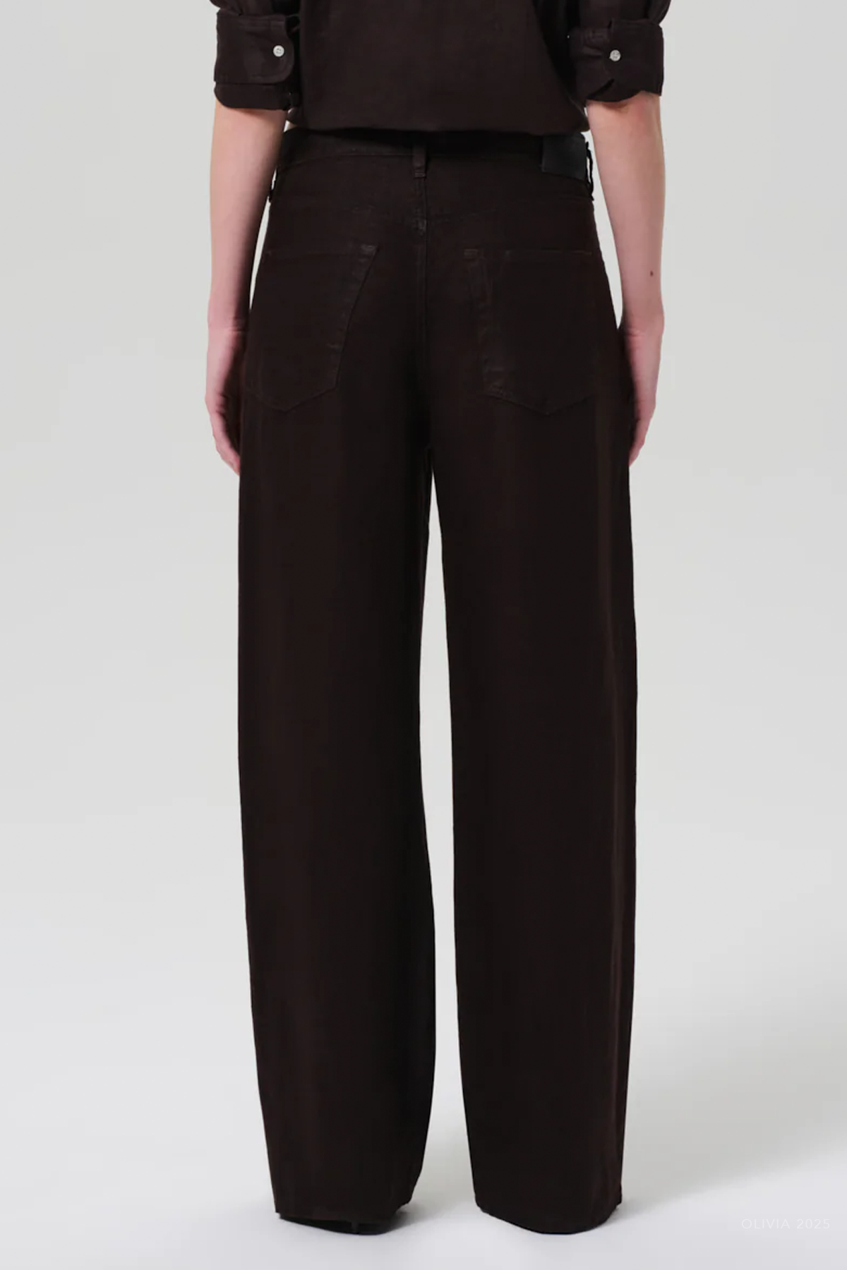 Brynn Drawstring Linen Trouser in Chocolate