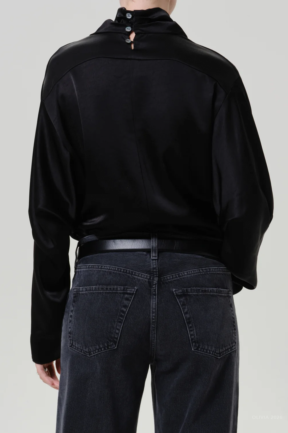 Ilaria Draped Top in Black