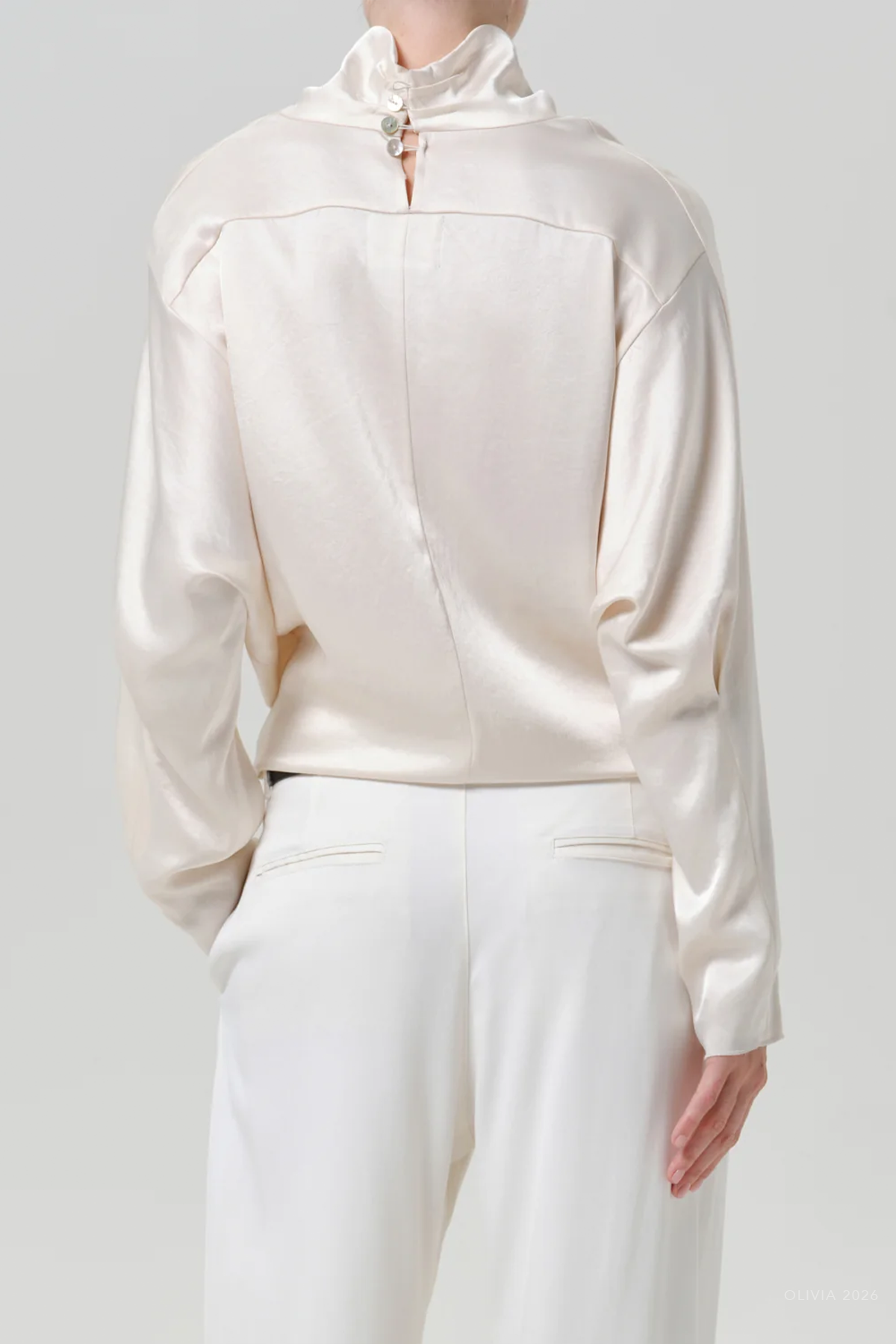 Ilaria Draped Top in Cream