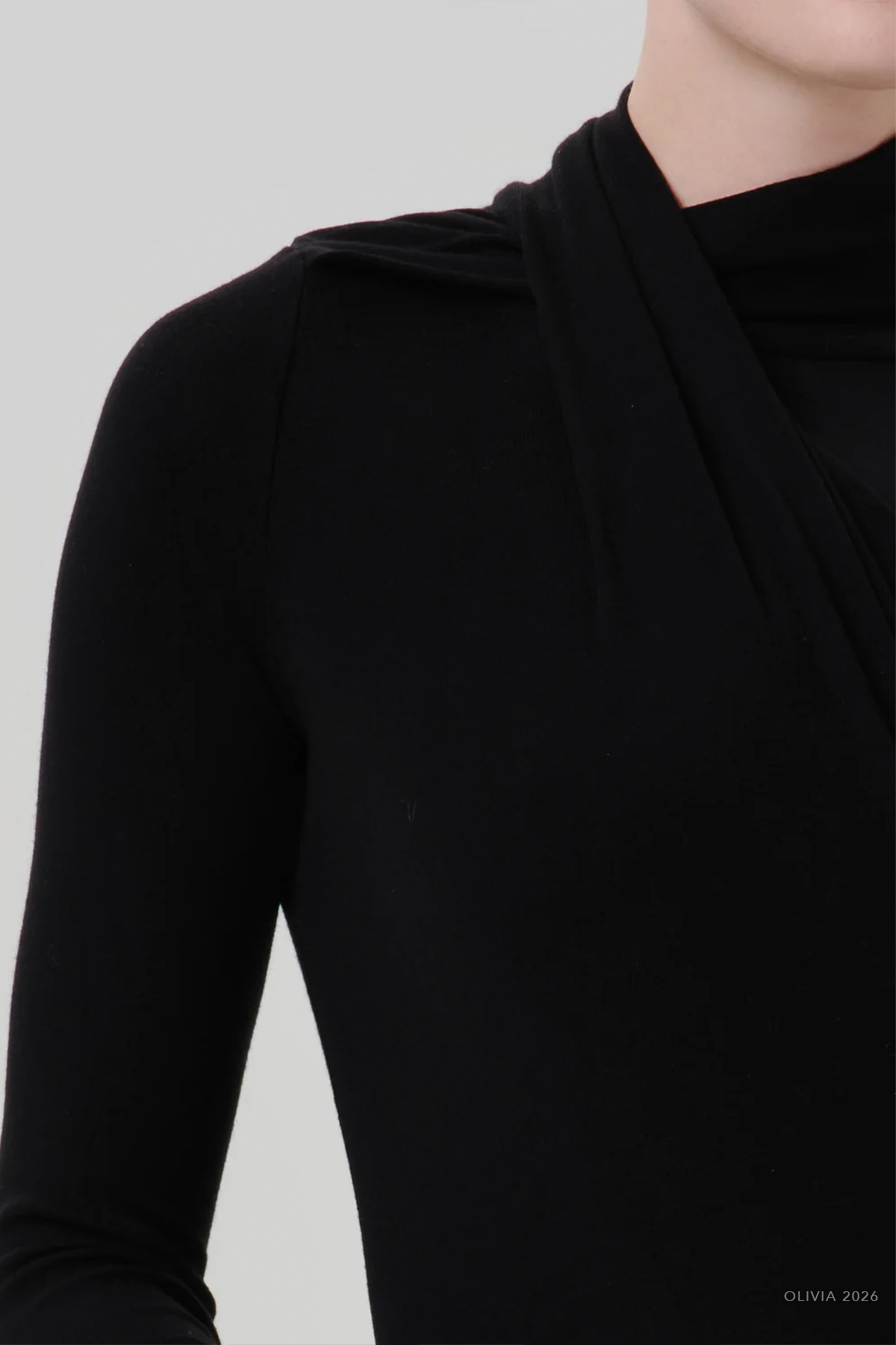 Sculptural Bodysuit in Black