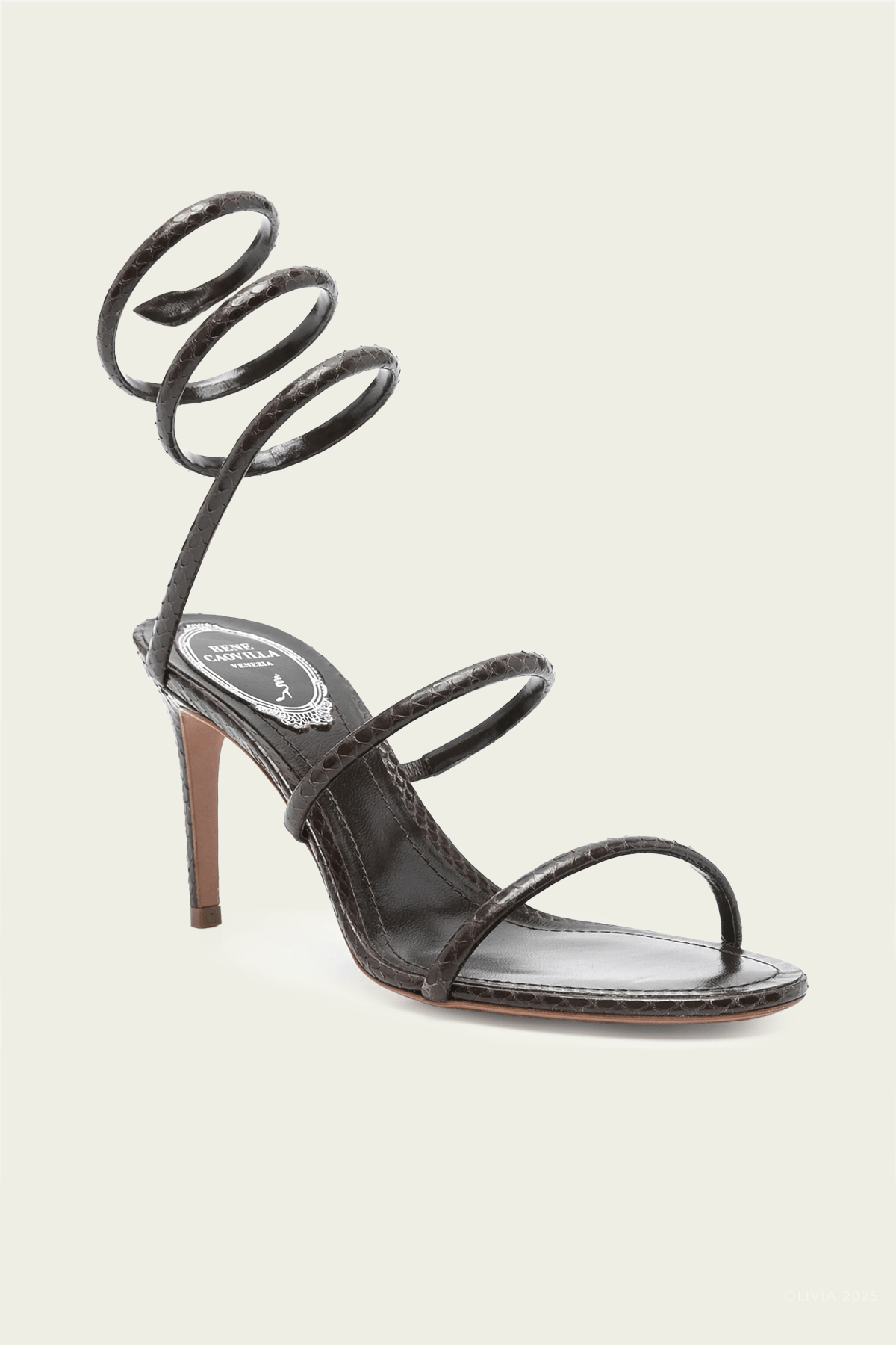 Cleo Ayers Leather Sandal 80 in Brown - shop - olivia.com