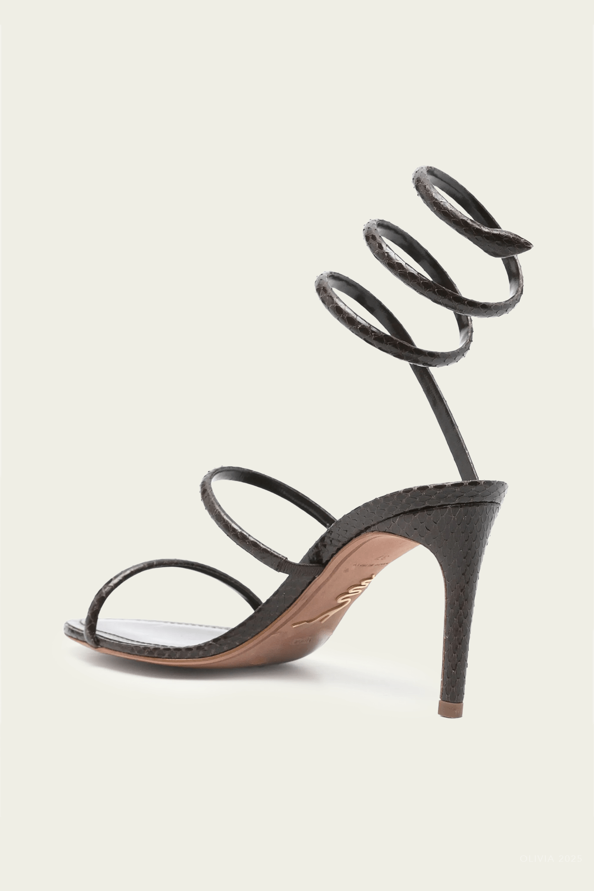 Cleo Ayers Leather Sandal 80 in Brown - shop - olivia.com