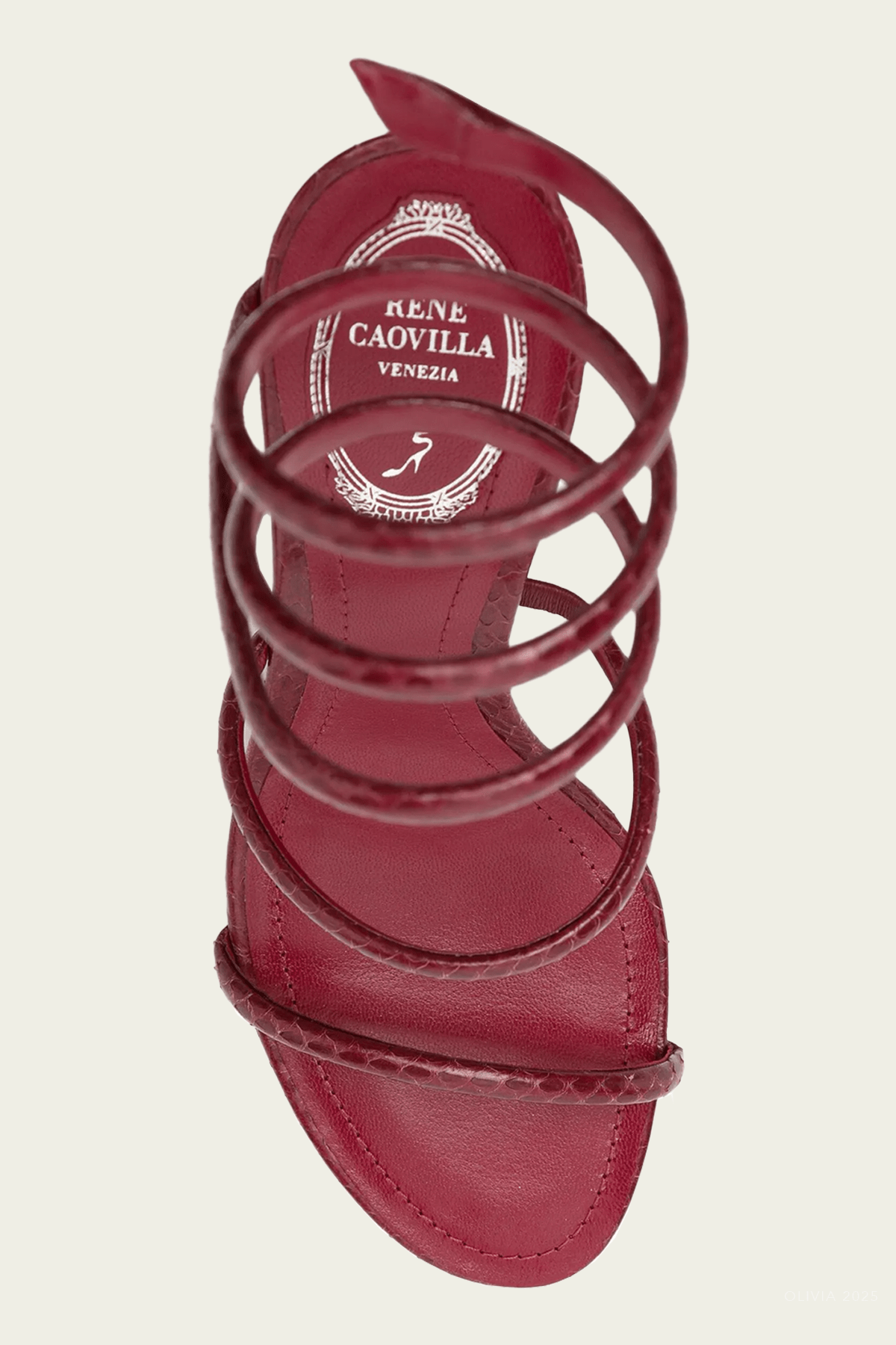 Cleo Ayers Leather Sandal 80 in Burgundy - shop - olivia.com