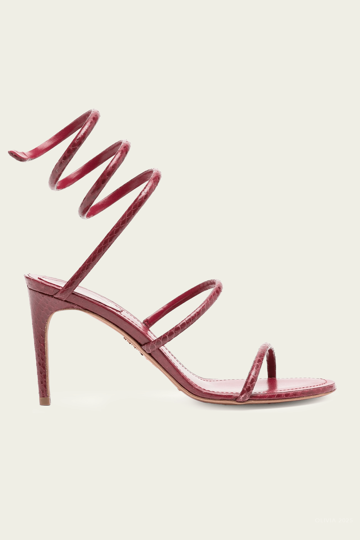 Cleo Ayers Leather Sandal 80 in Burgundy - shop - olivia.com