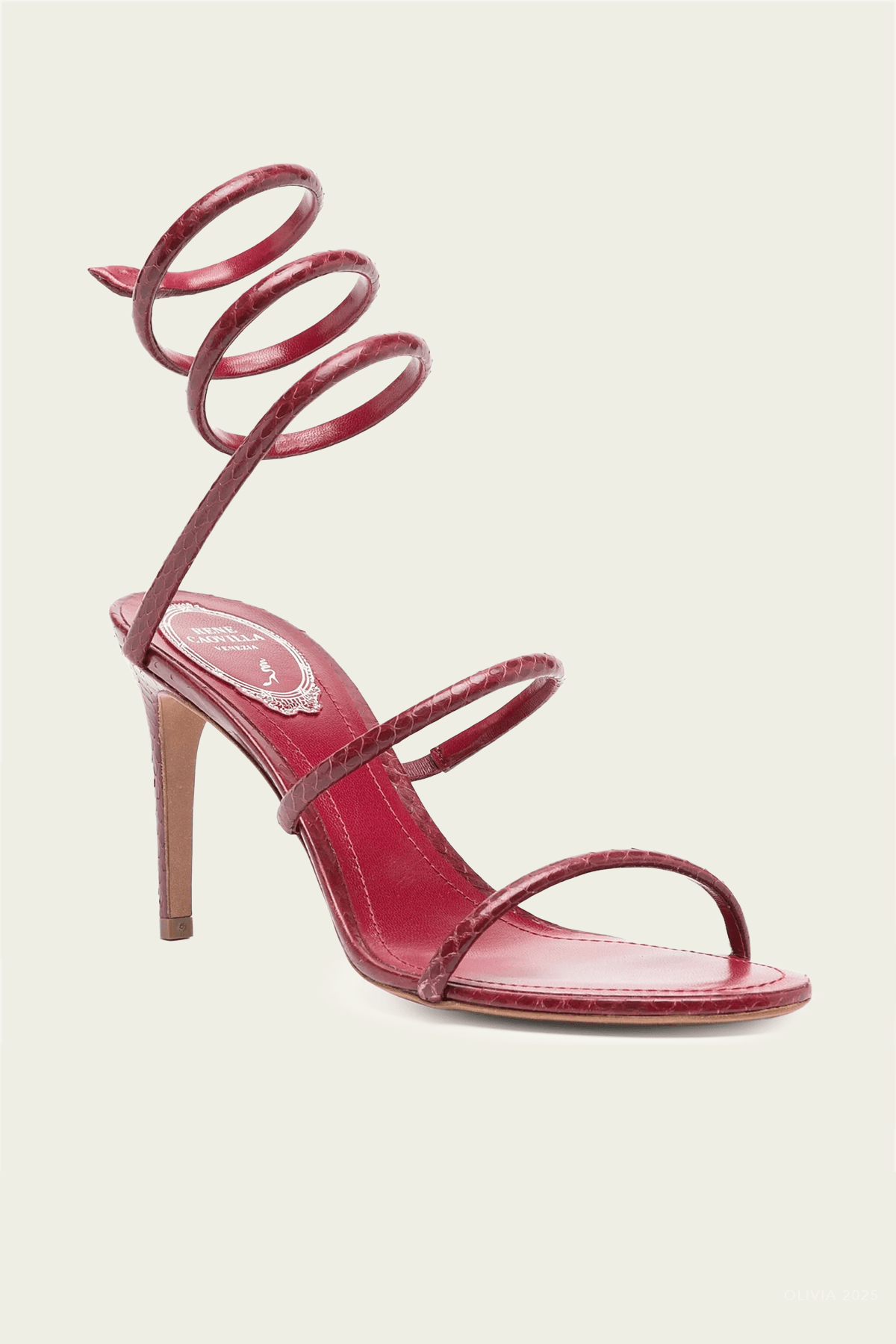 Cleo Ayers Leather Sandal 80 in Burgundy - shop - olivia.com
