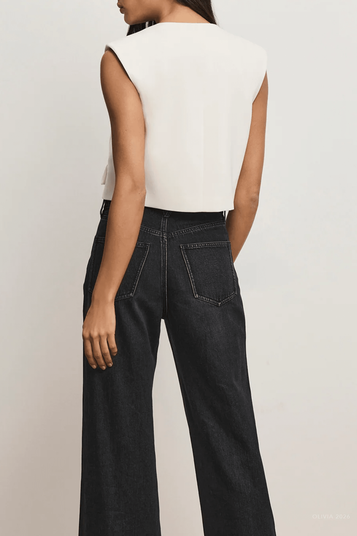 Cliffwood Cropped Vest in Dove - shop - olivia.com