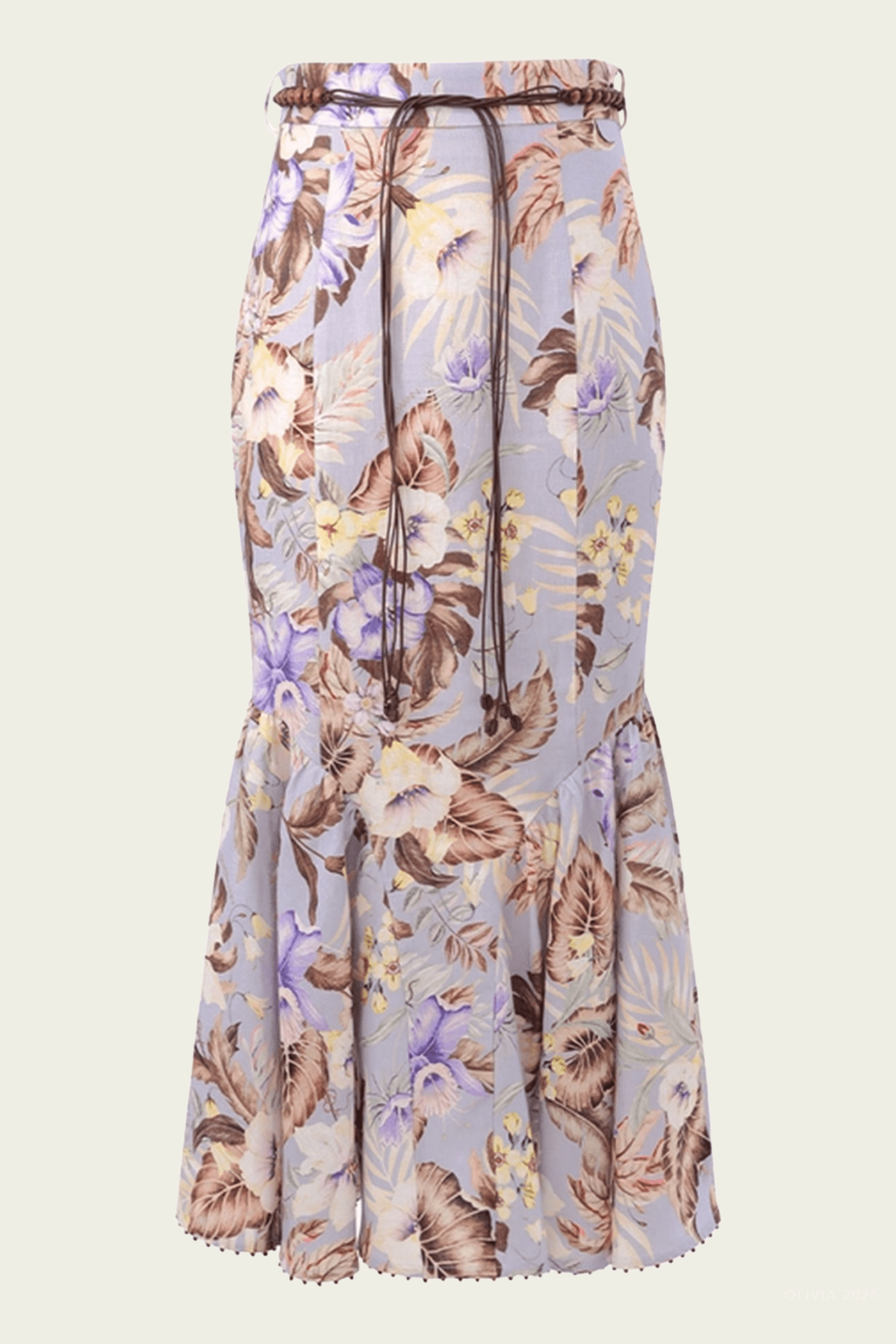 Coco Fit and Flare Midi Skirt in Powder Blue Multi Floral - shop - olivia.com