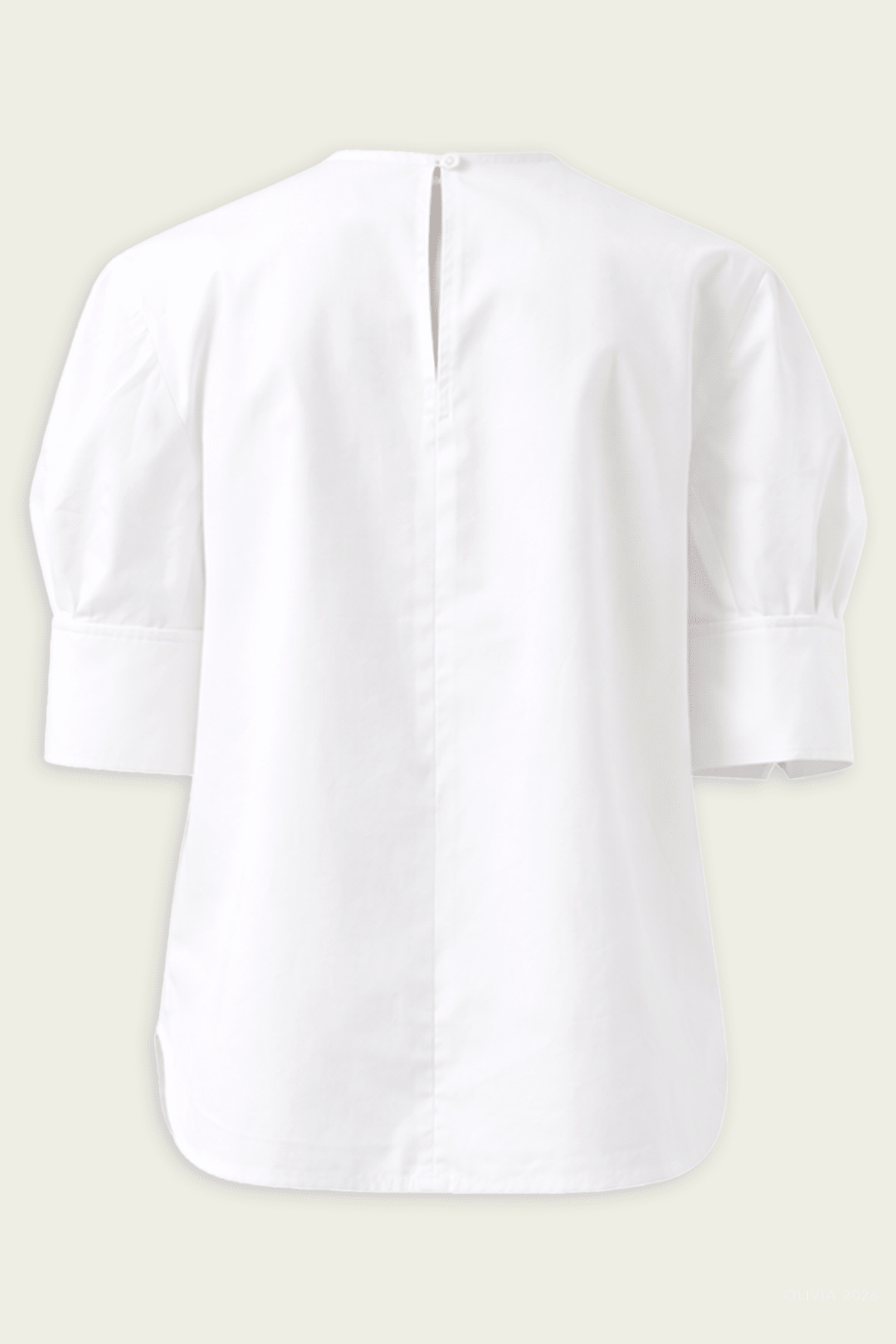 Compact Eco Poplin Reverse Sleeve Top in White - shop - olivia.com