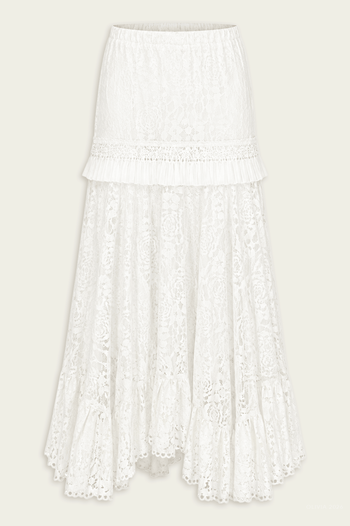 Coralla Maxi Skirt in Blanc - shop-olivia.com