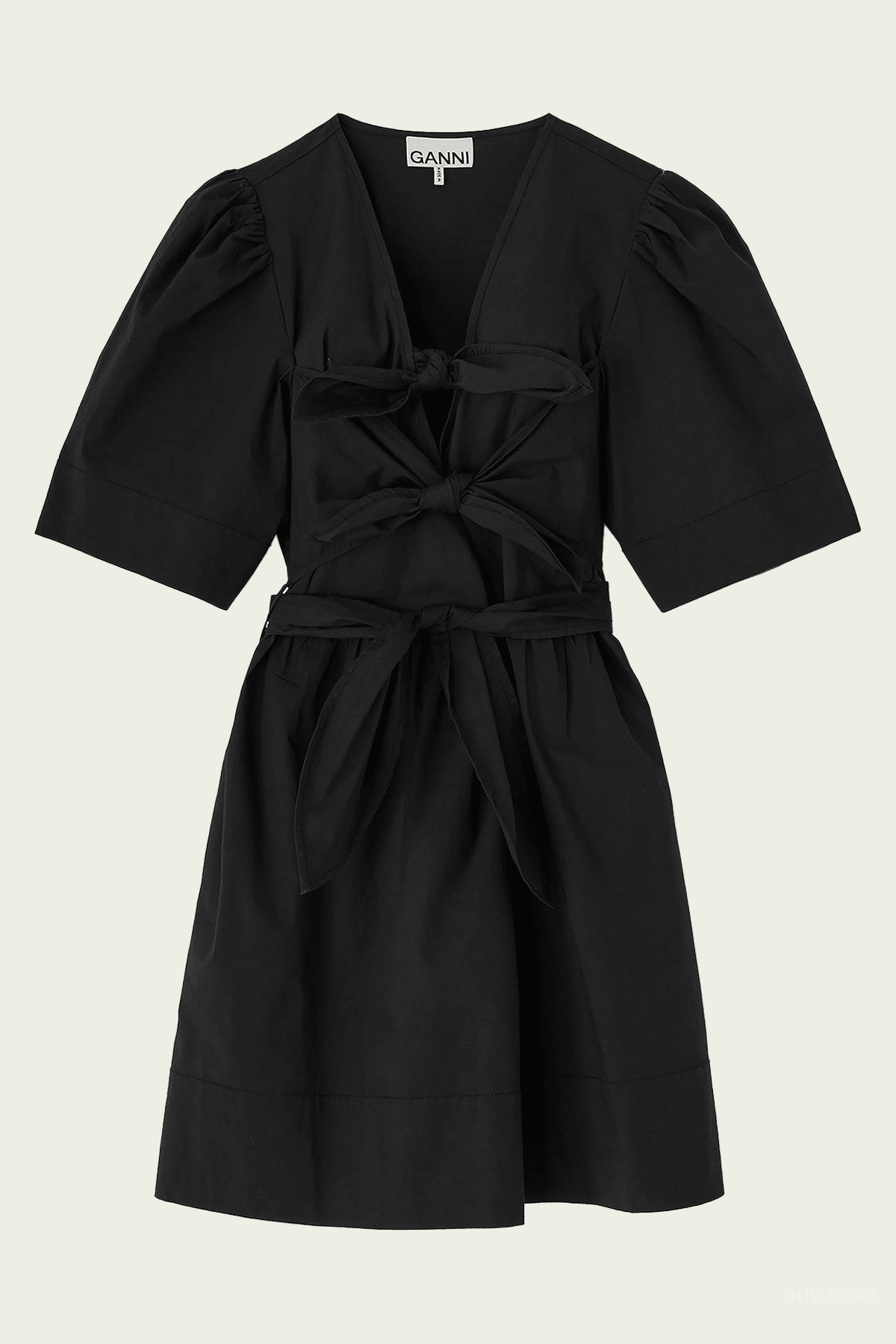 Cotton Mini Dress in Black - shop - olivia.com