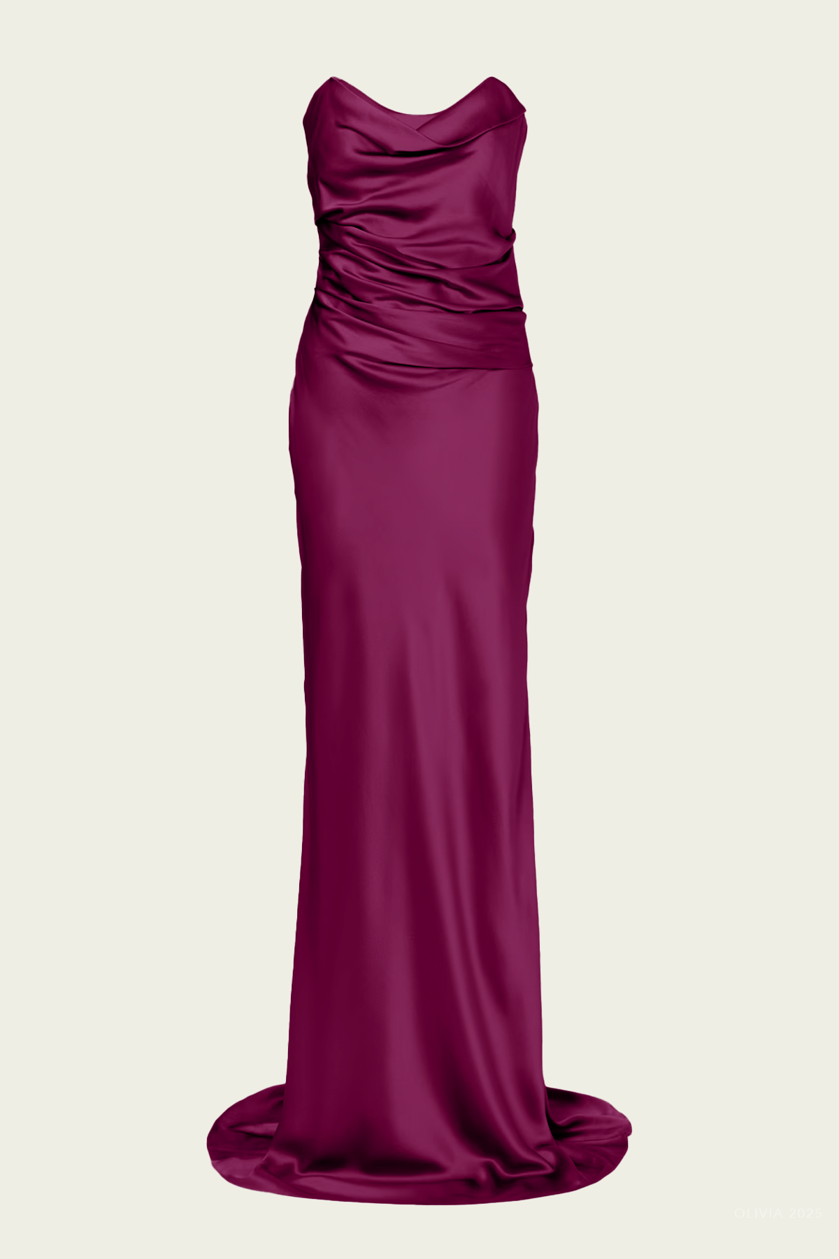 Cowl Bustier Gown in Merlot - shop - olivia.com