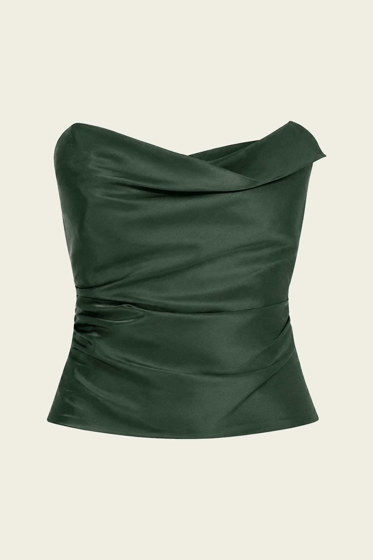 Cowl Bustier Top in Bottle - shop-olivia.com